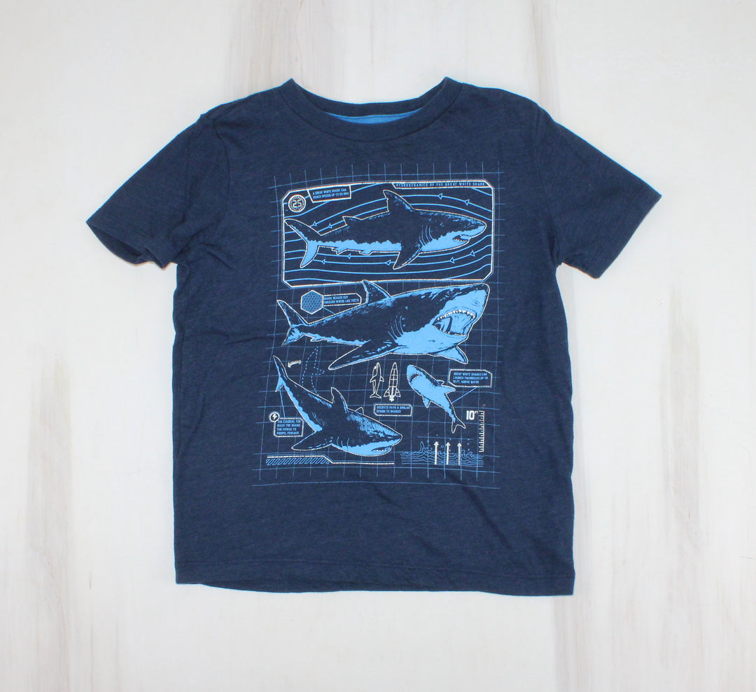 OLD NAVY SHARK TSHIRT 6-7Y PRE-LOVED