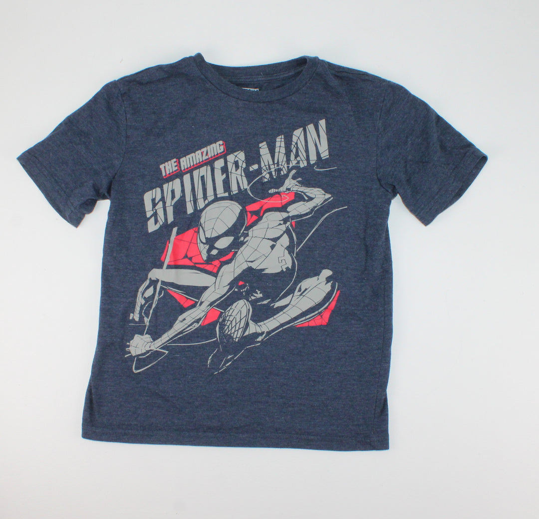 MARVEL SPIDERMAN BLUE TSHIRT 7-8Y EUC