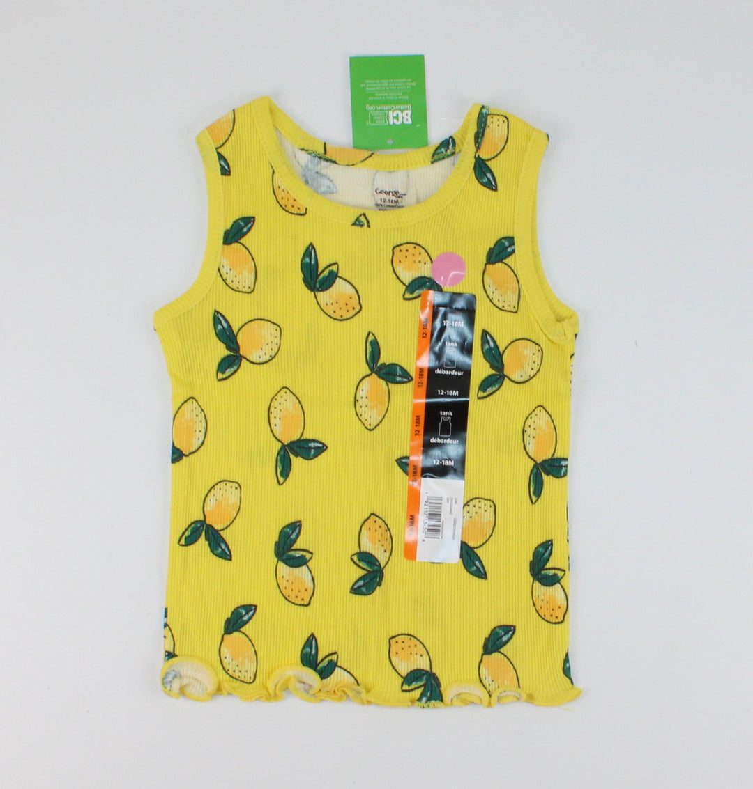 GEORGE YELLOW LEMON TANK TOP 12-18M NEW!