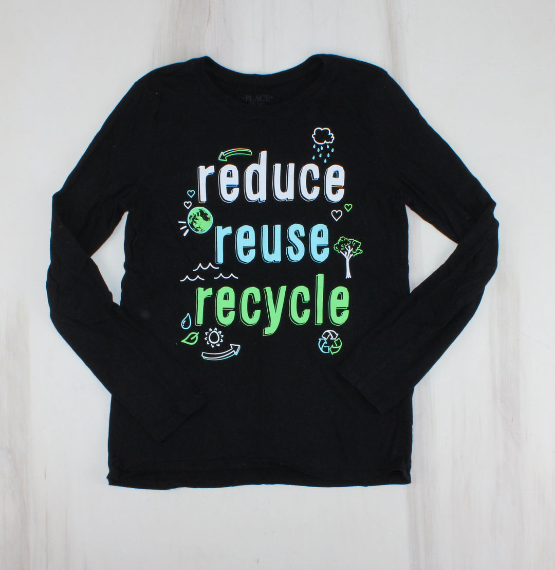 CHILDRENS PLACE ECO BLACK SHIRT 10/12 PRE-LOVED
