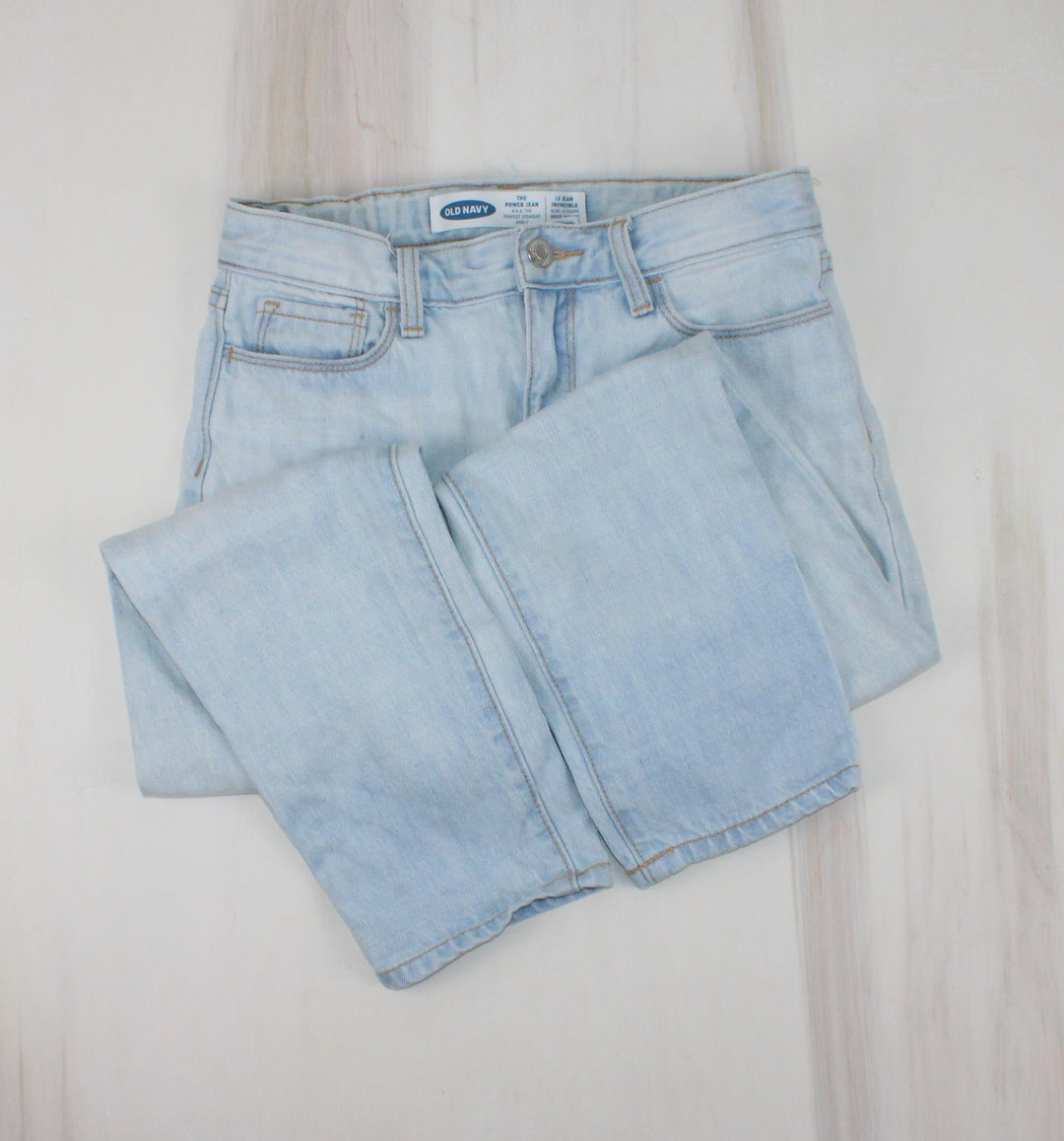 OLD NAVY PERFECT STRAIGHT ANKLE FIT LIGHT WASH 12Y PRE-LOVED