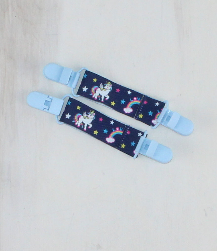 UNICORN AND RAINBOW MITT CLIPS PRE-LOVED