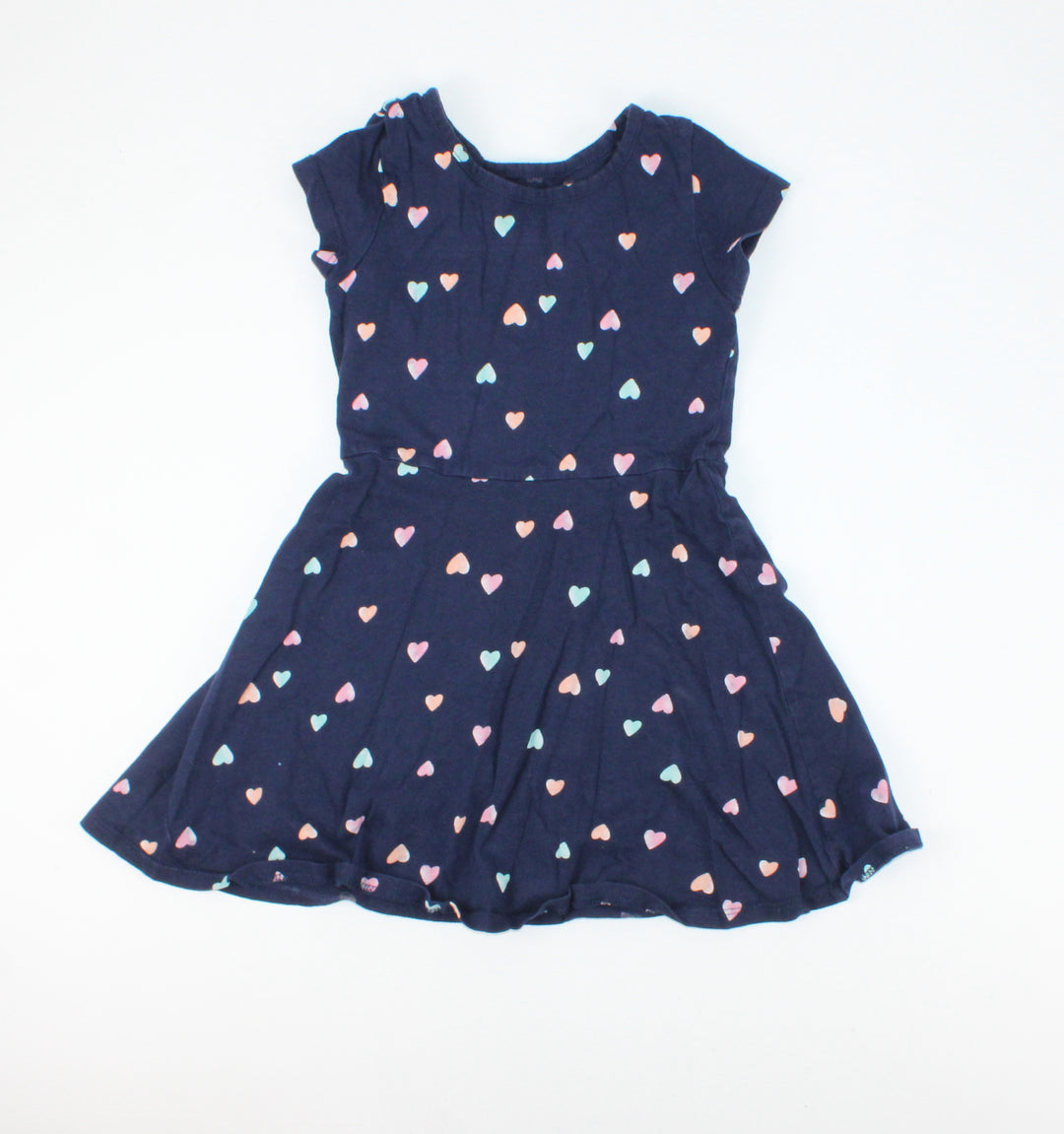 GEORGE HEART NAVY DRESS 4-5Y PRE-LOVED