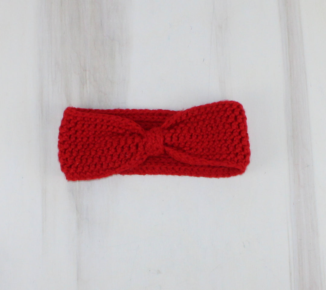 RED CROCHET HANDMADE HEADBAND CHILD-ADULT PRE-LOVED