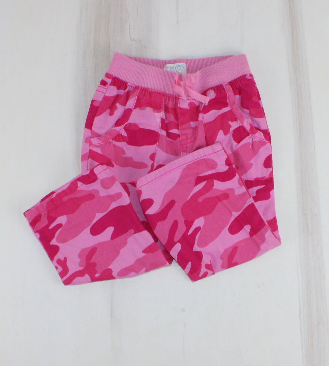 CHILDRENS PLACE PINK CAMO PANTS 18-24M PRE-LOVED
