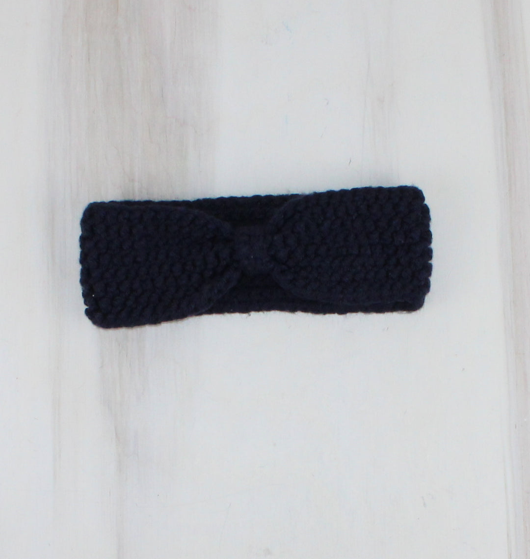 NAVY CROCHET HANDMADE HEADBAND CHILD-ADULT PRE-LOVED