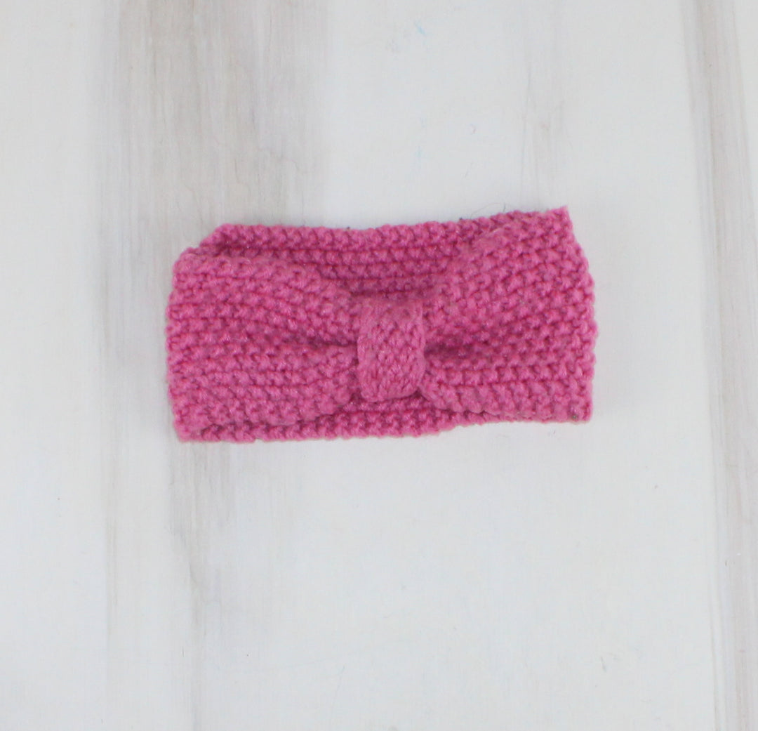 PINK CROCHET HANDMADE HEADBAND CHILD-ADULT PRE-LOVED