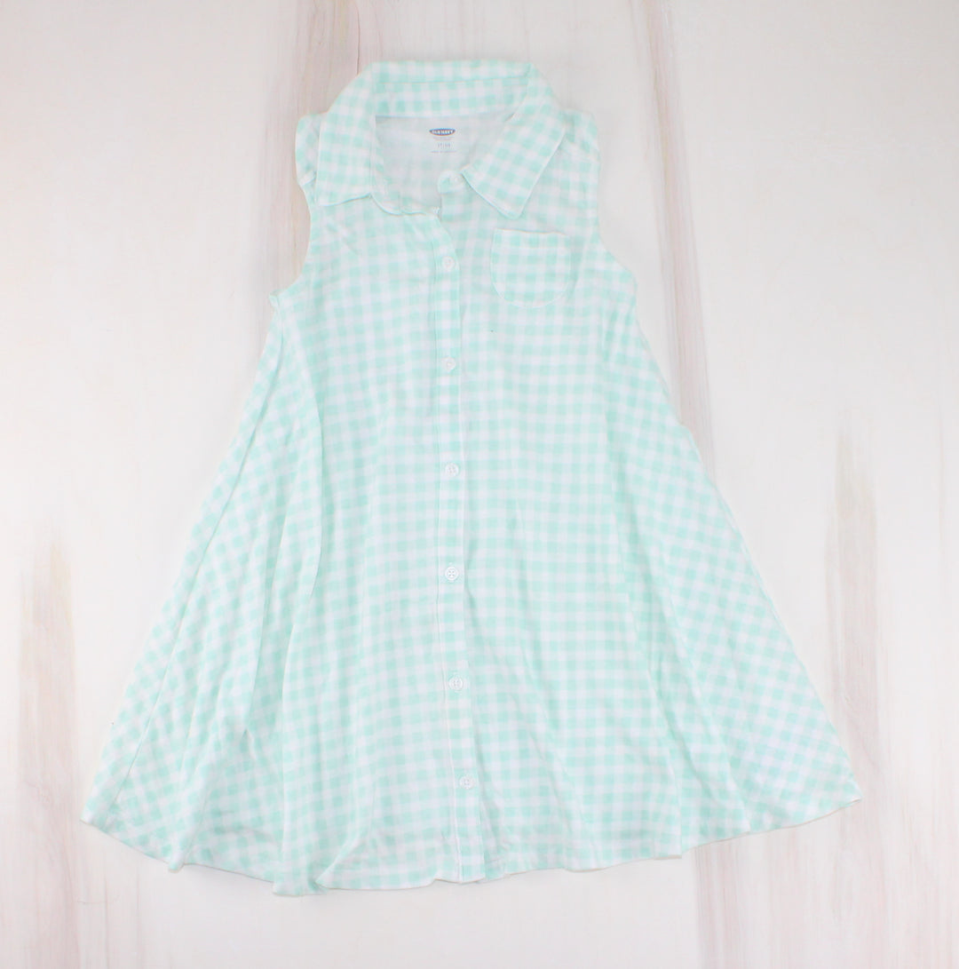 OLD NAVY MINT CHECKERBOARD DRESS 5Y PRE-LOVED