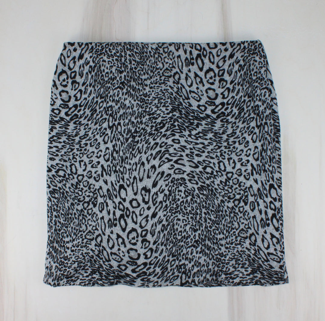 GEORGE ANIMAL PRINT GREY SKIRT LADIES LARGE VGUC