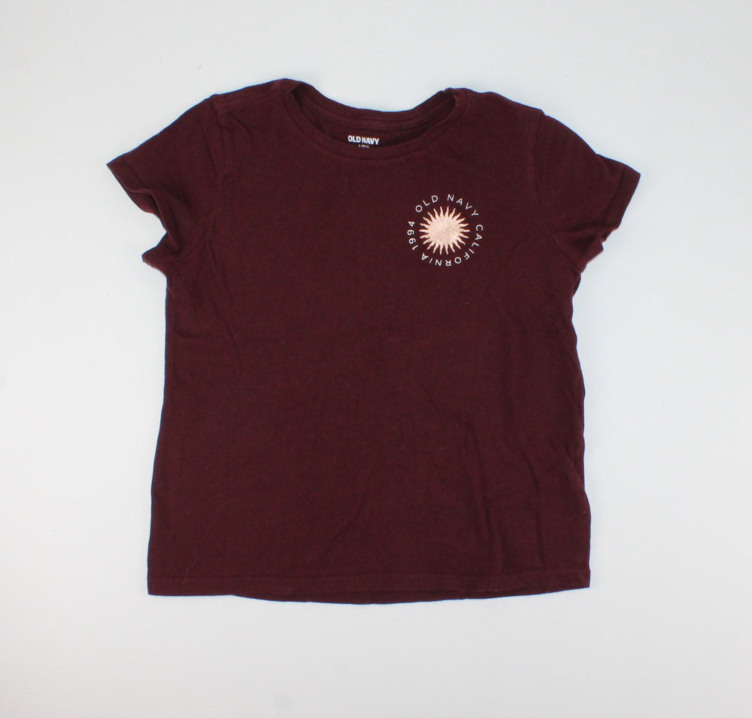 OLD NAVY MAROON TSHIRT 10-12Y PRE-LOVED