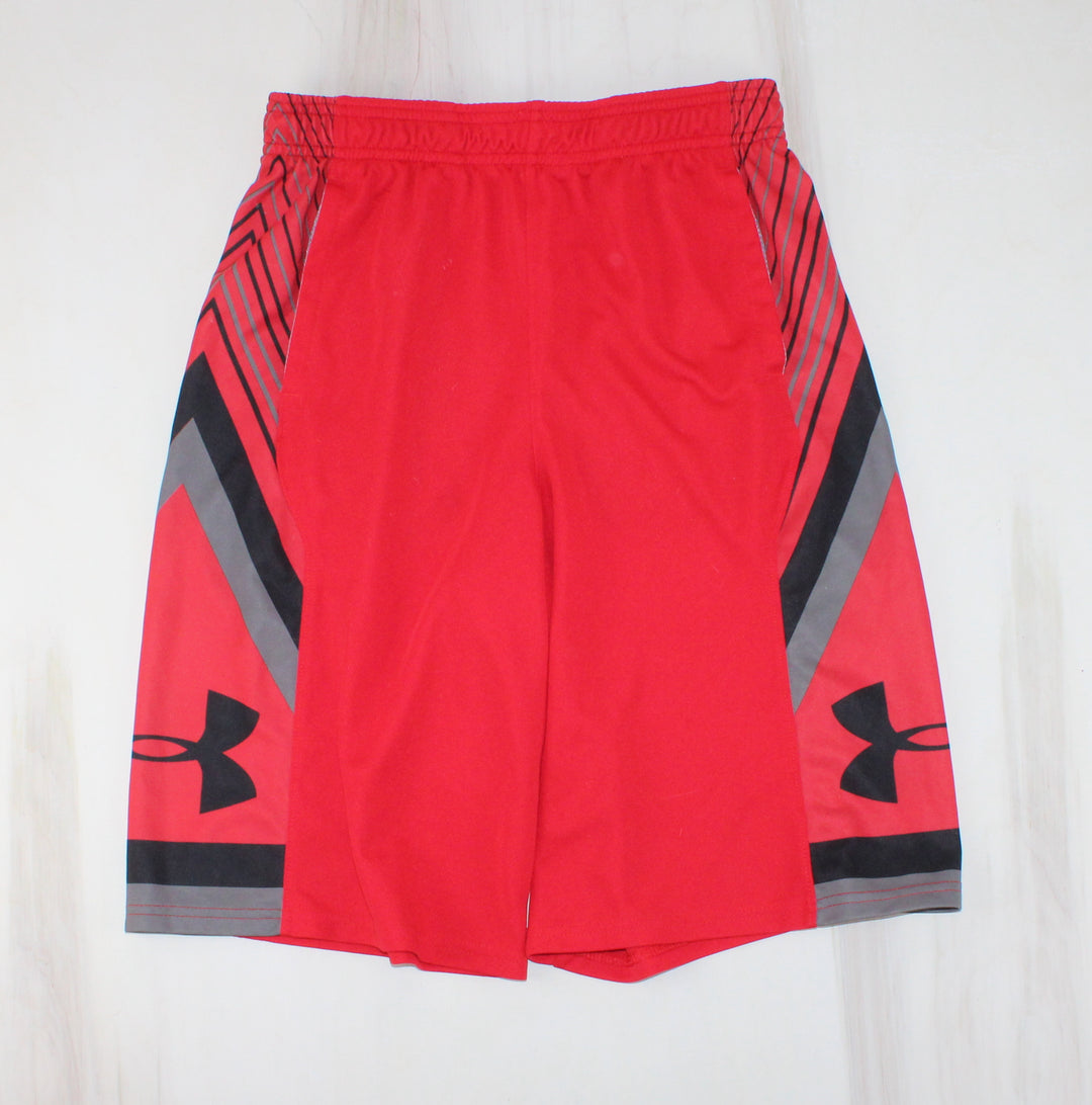 UNDER ARMOUR RED ATHLETIC SHORTS APPROX 14/16Y VGUC/PC