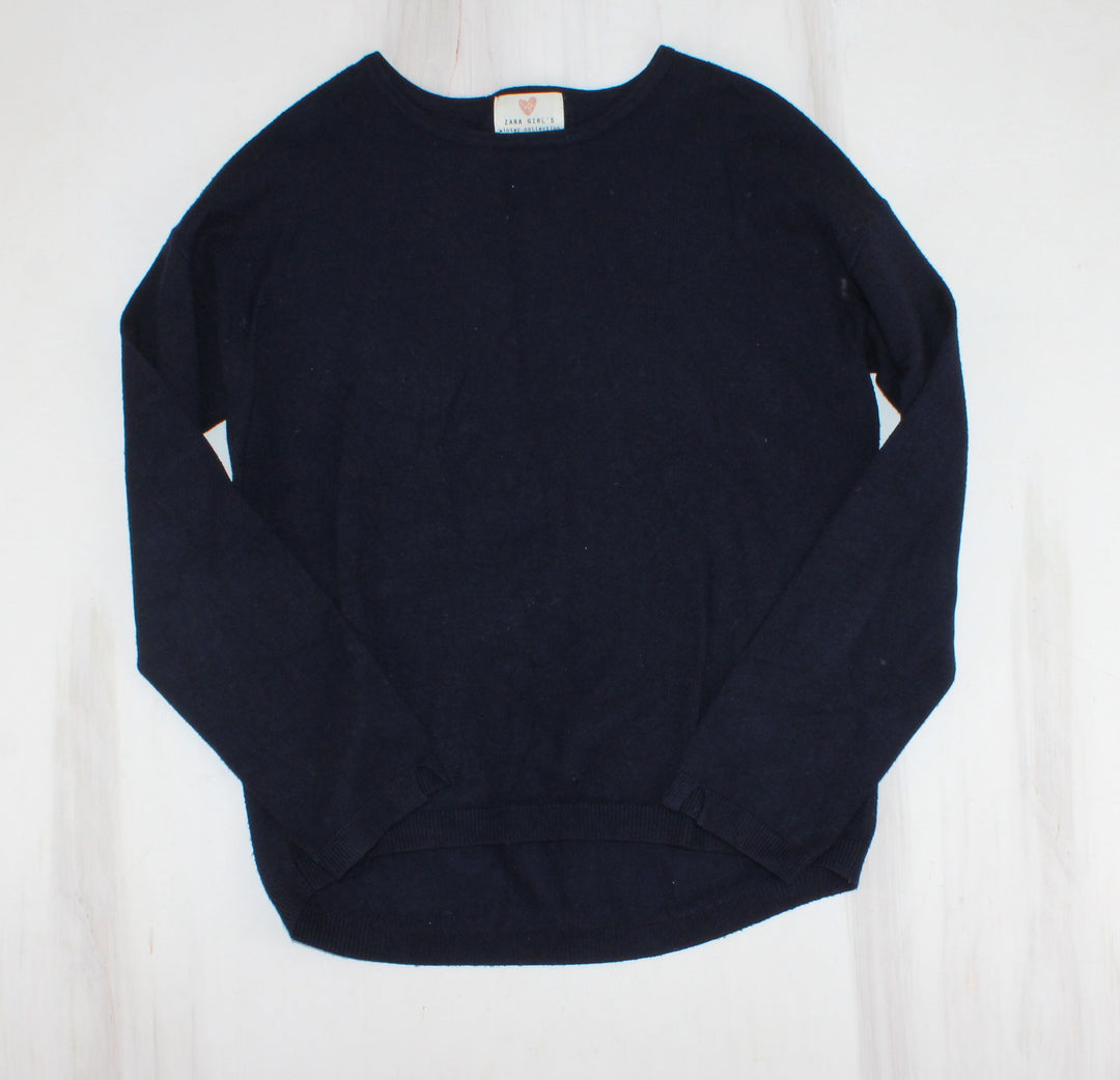 ZARA GIRLS WINTER COLLECTION NAVY KNIT SWEATER 11-12Y PRE-LOVED
