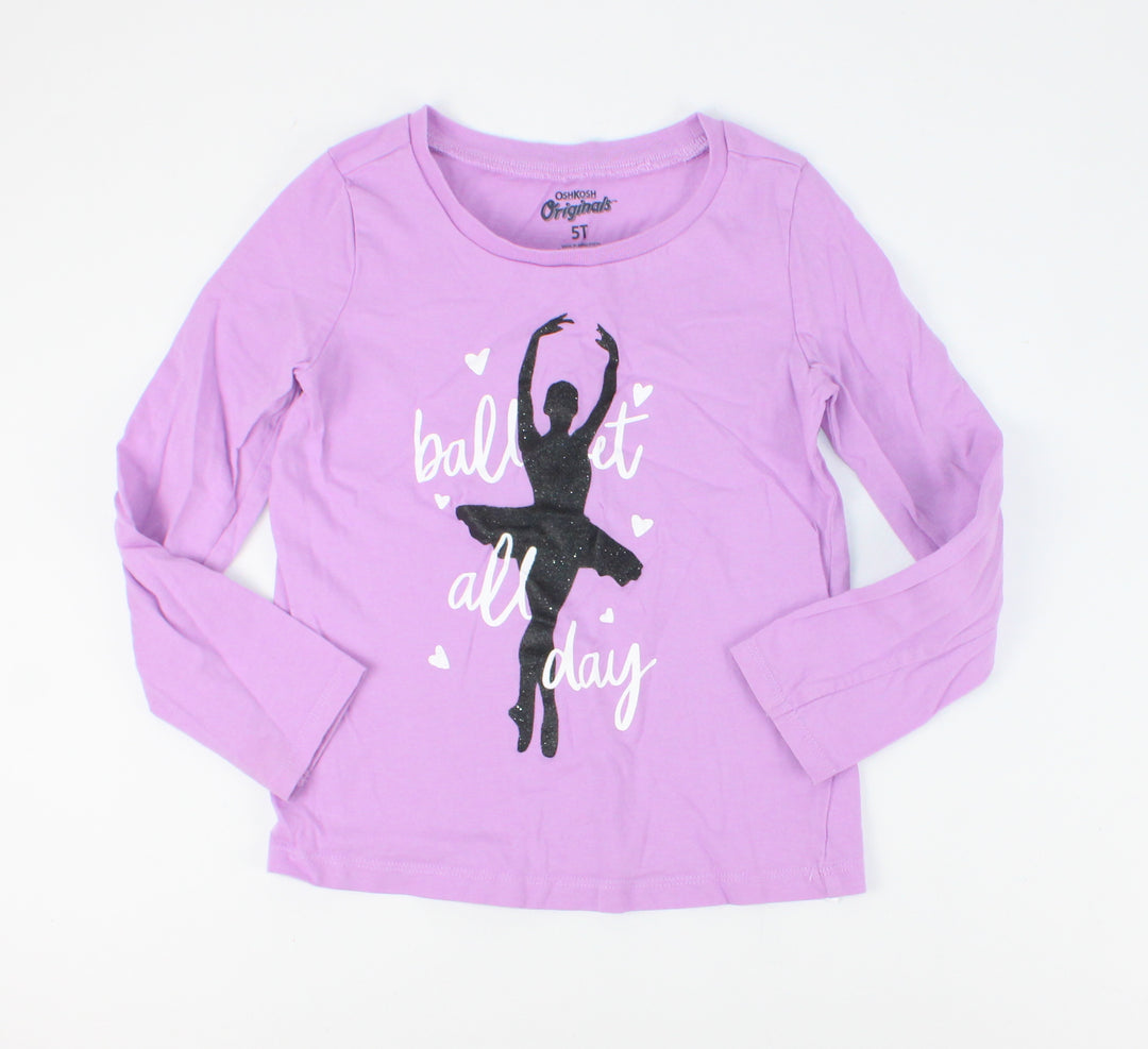 OSH KOSH BALLERINA PURPLE TOP 5Y PRE-LOVED