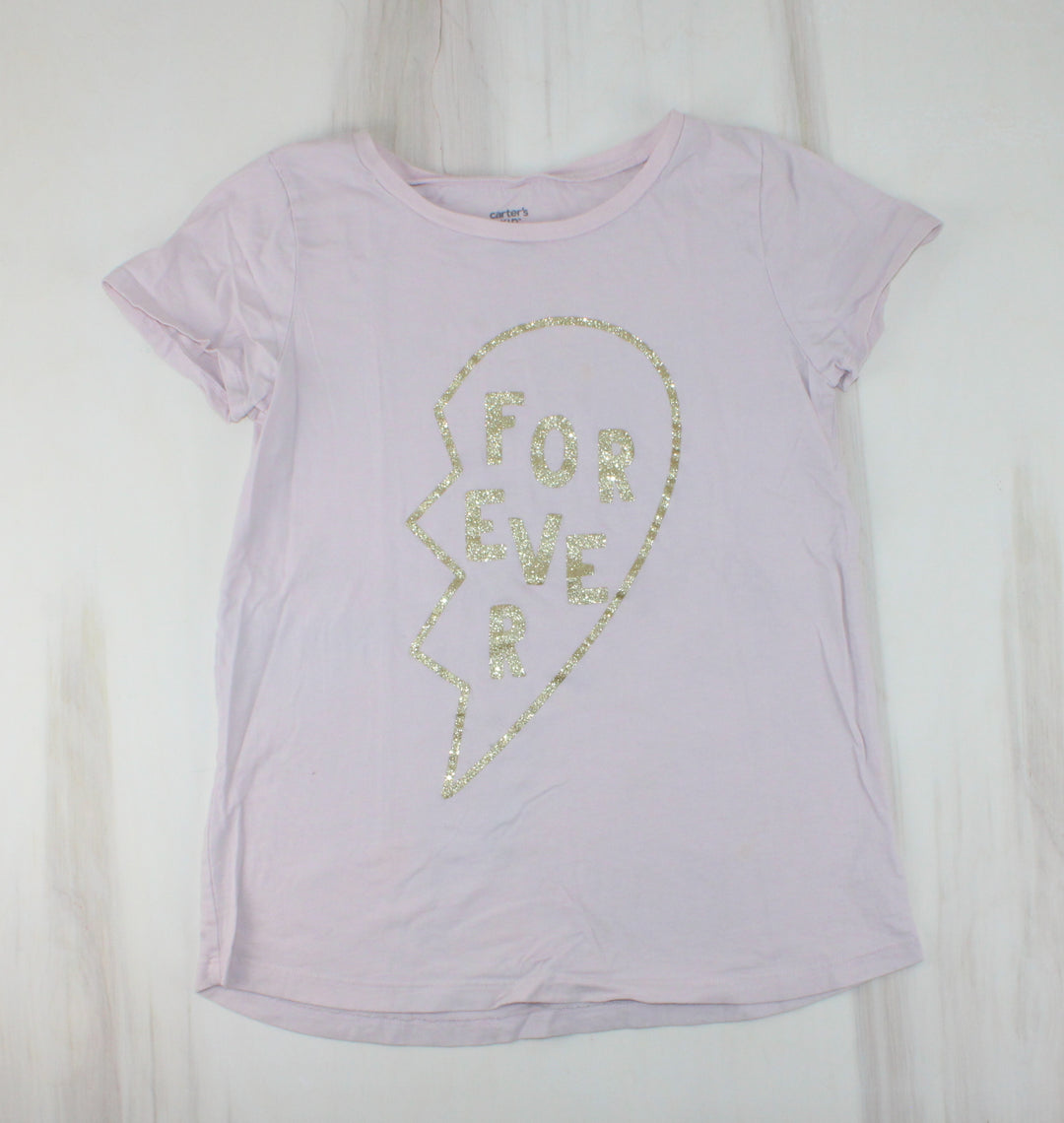 CARTERS "FOREVER" PALE PINK TSHIRT 14Y PRE-LOVED