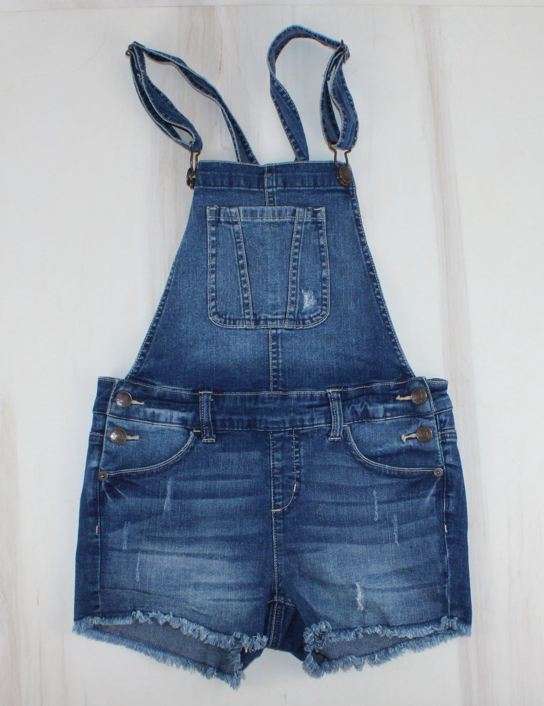 JUSTICE DENIM SHORTALLS 14Y PRE-LOVED