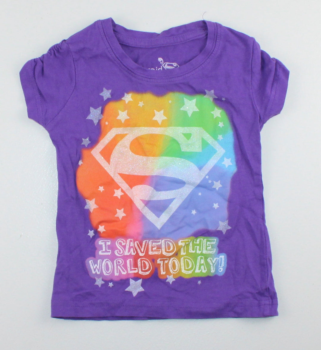 PURPLE SUPER GIRL SHIRT 2Y VGUC