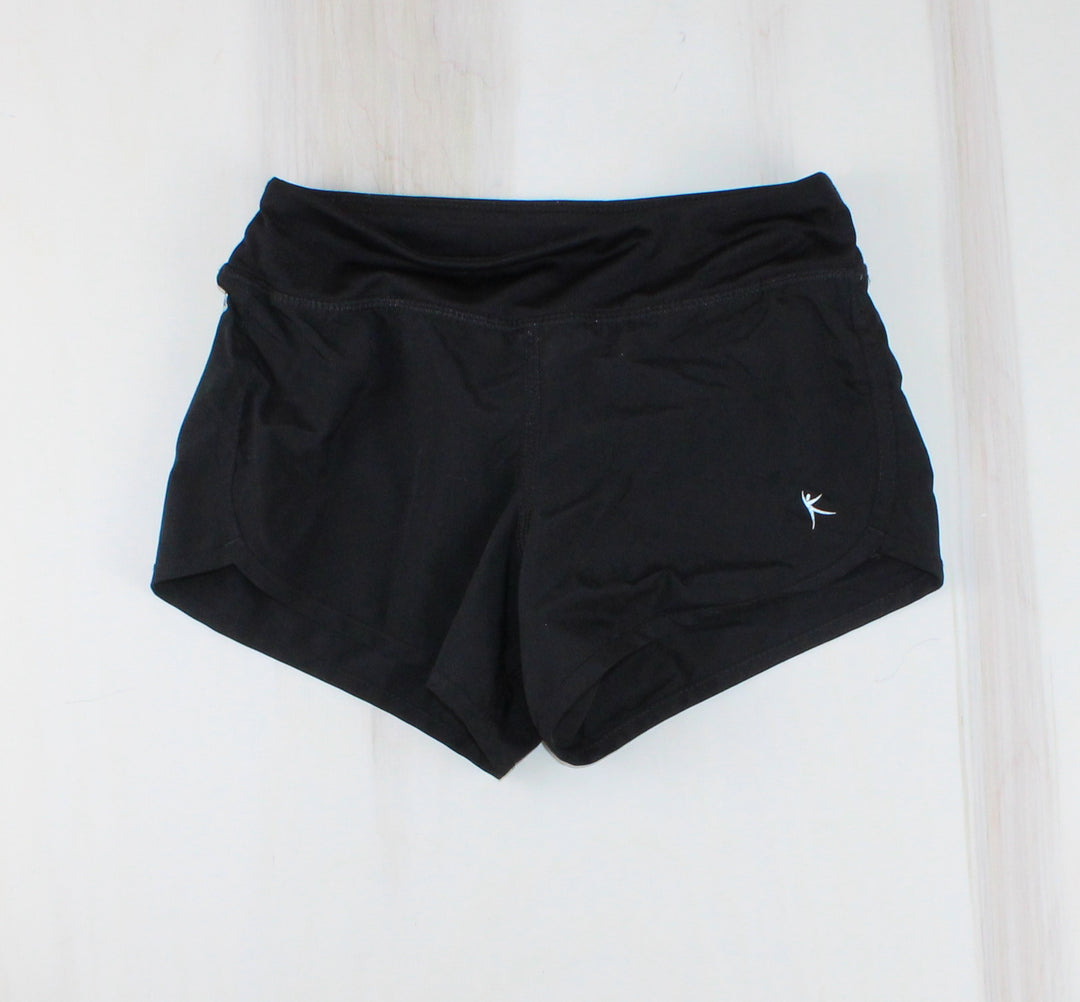 DANSKIN BLACK ATHLETIC SHORTS 4-5Y EUC