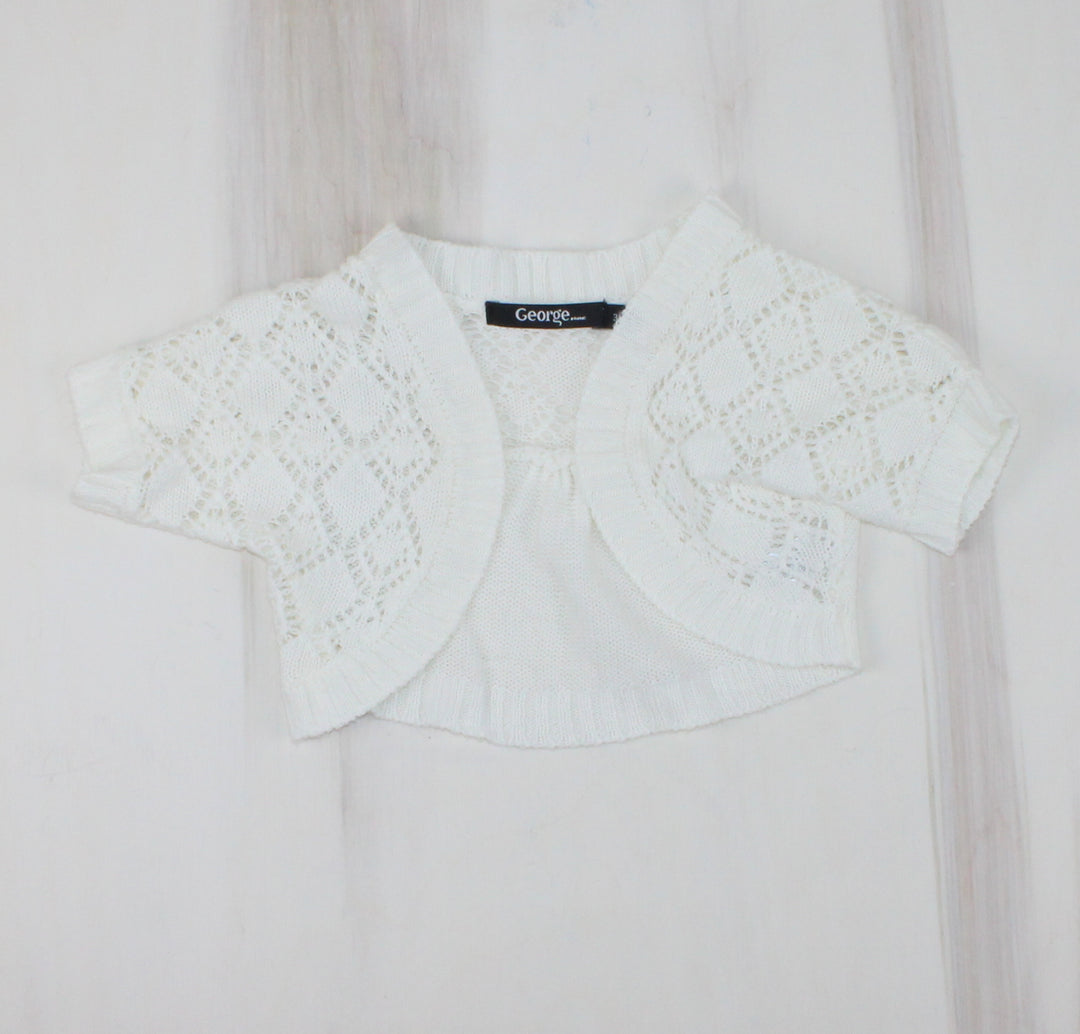 GEORGE WHITE KNIT BOLERO 3Y PRE-LOVED