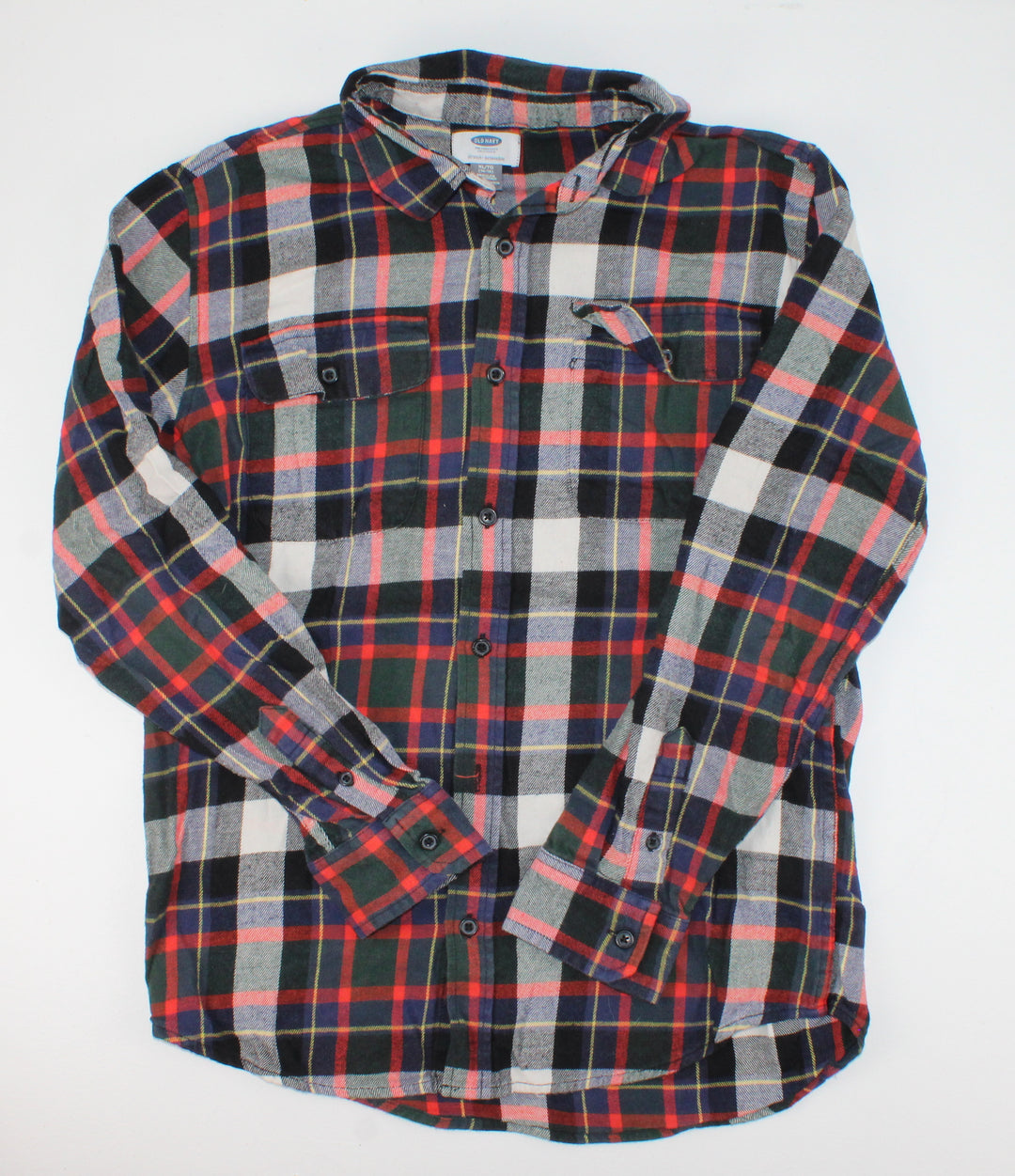 OLD NAVY LONG SLEEVE PLAID TOP 14-16Y PRE-LOVED