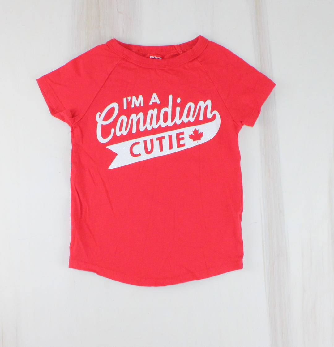 CARTERS CANADIAN CUTIE RED TSHIRT 4Y EUC