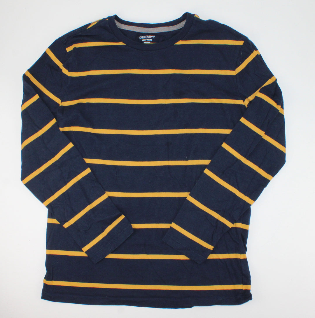OLD NAVY BLUE & YELLOW STRIPED LONG SLEEVE TOP 18Y EUC