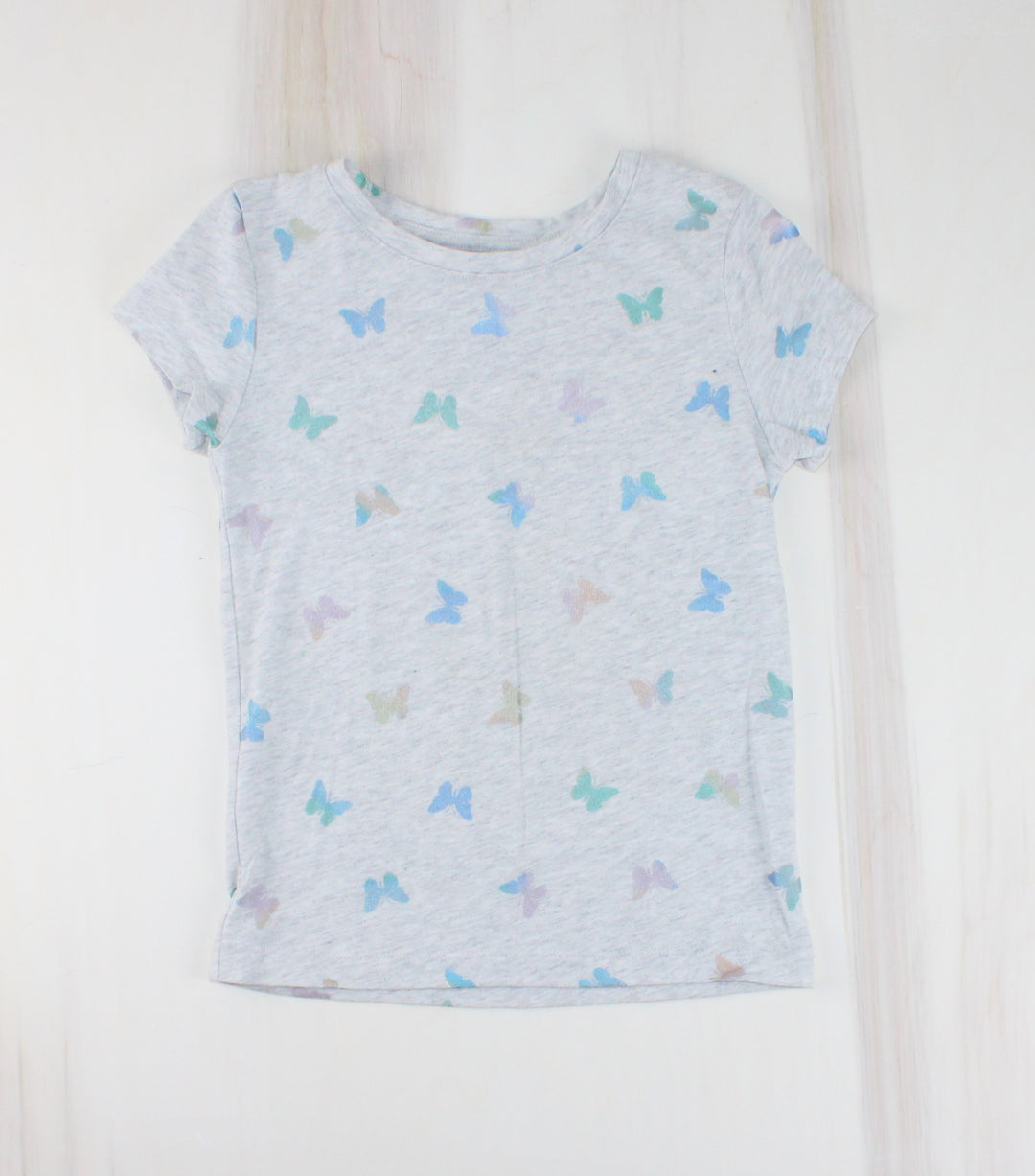 GEORGE GREY BUTTERFLY TOP 4-5Y EUC