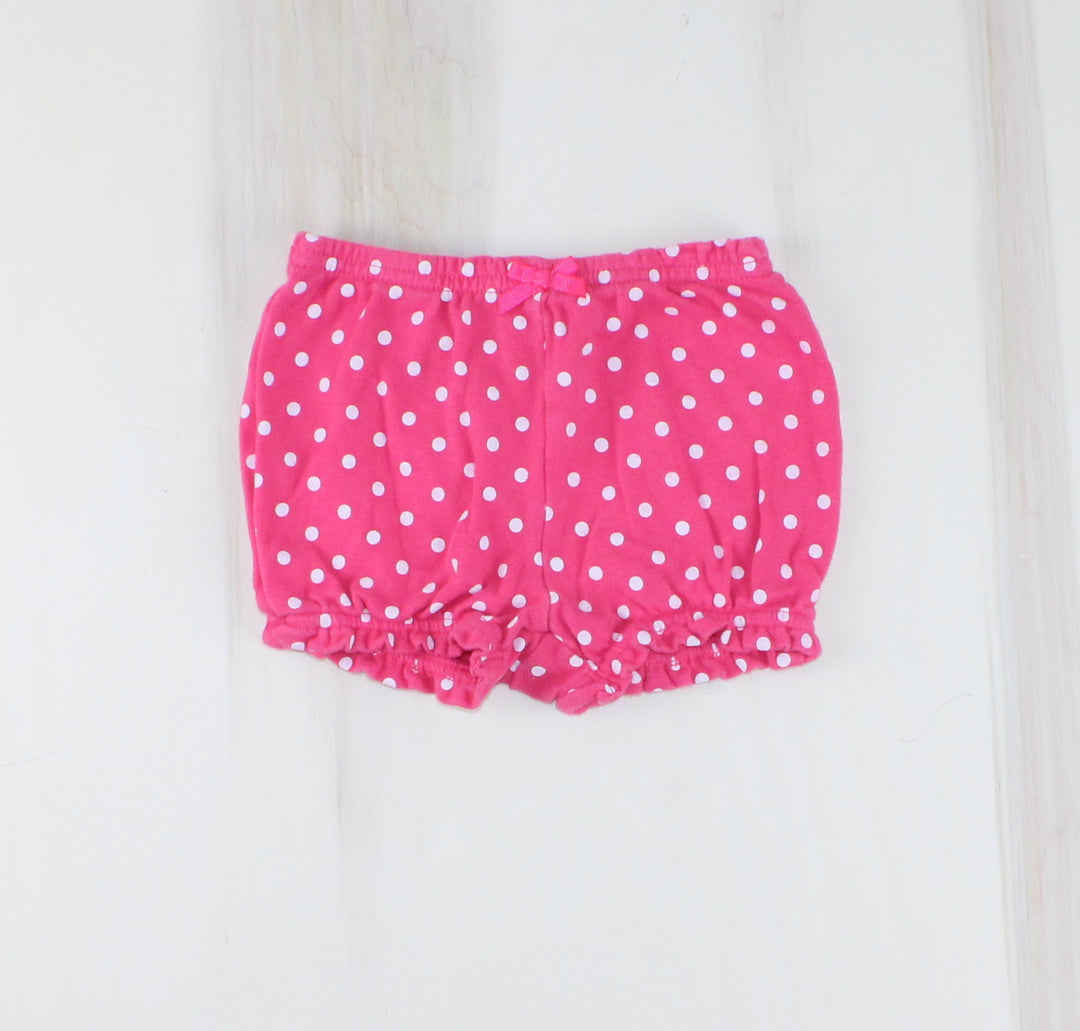 CARTERS POLKA DOT SHORTS 12M PRE-LOVED
