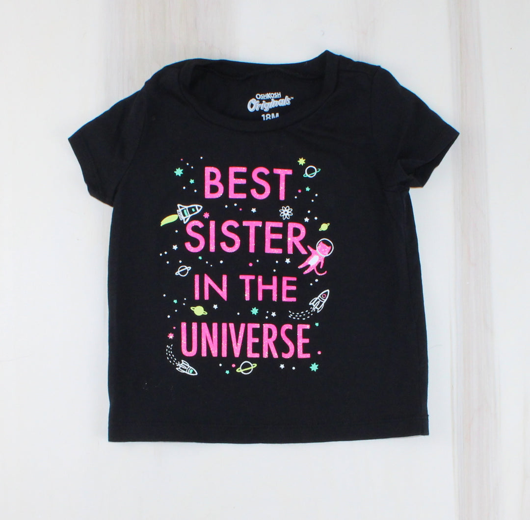 OSH KOSH BEST SISTER UNIVERSE TSHIRT 18M EUC