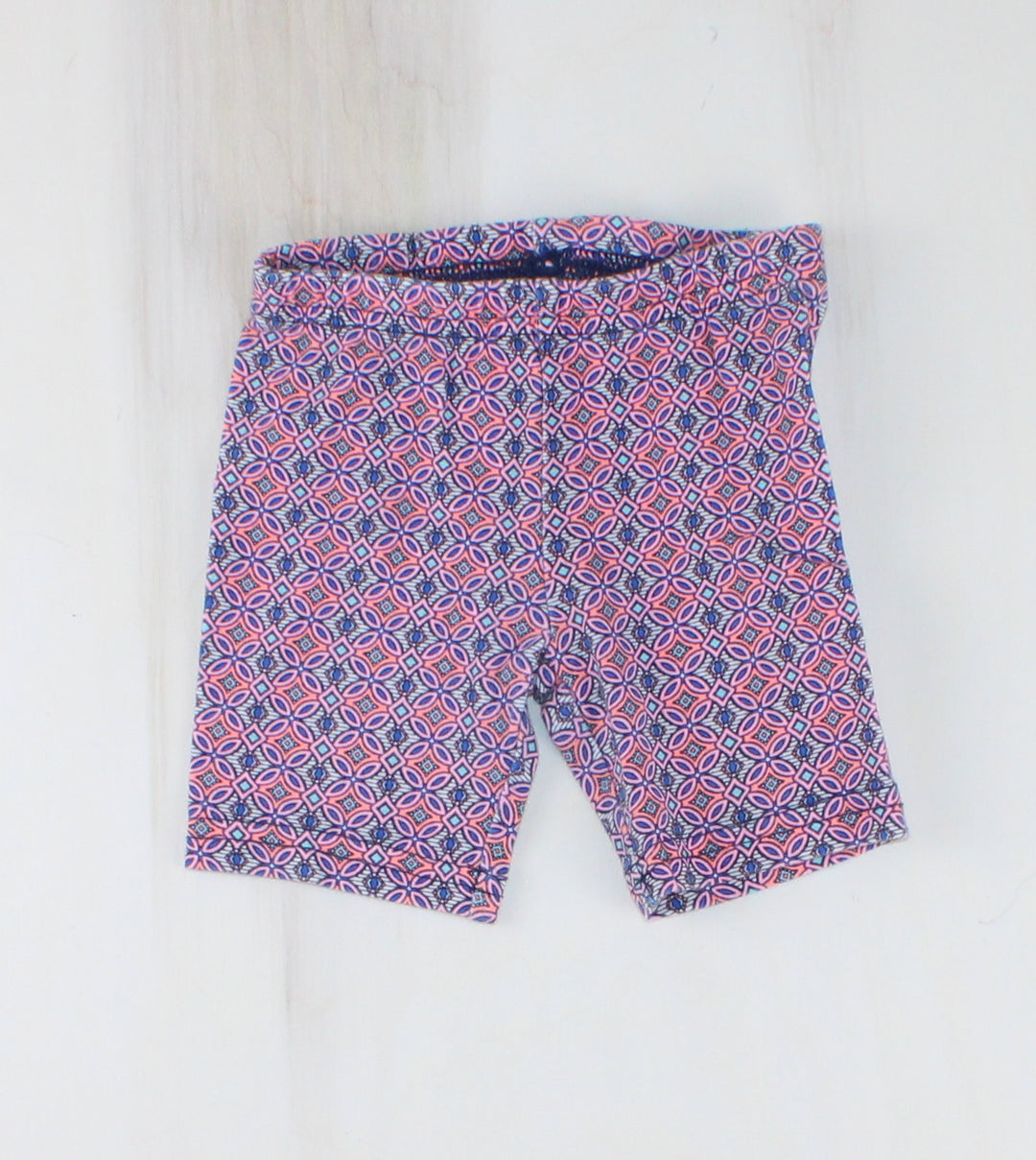 CARTERS PINK & BLUE BIKE SHORTS 12M EUC