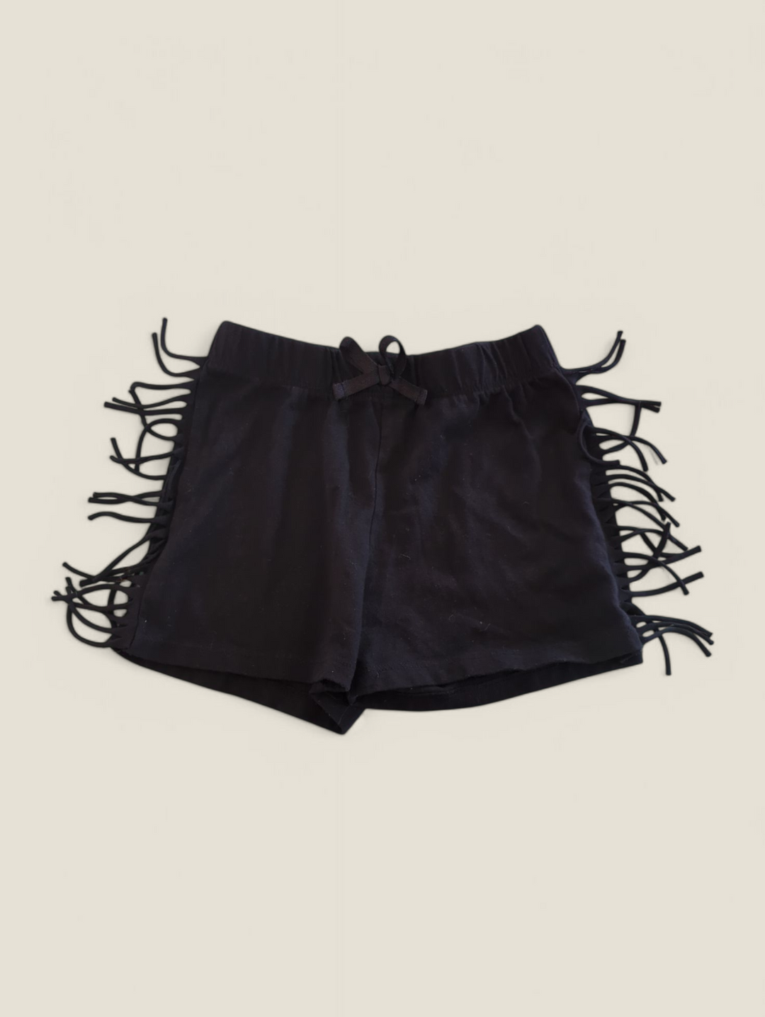 CHILDRENS PLACE BLACK TASSLE SHORTS 7/8Y PRE-LOVED