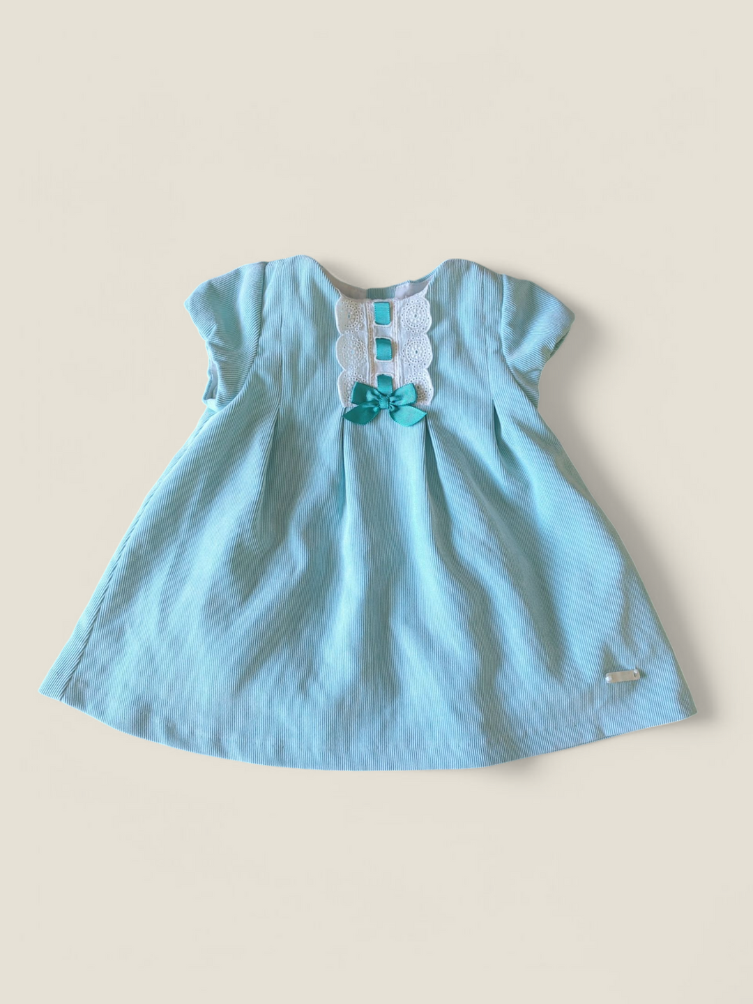 MAYORAL CLASSIC LIGHT GREEN CORDOROY DRESS 4-6M PRE-LOVED