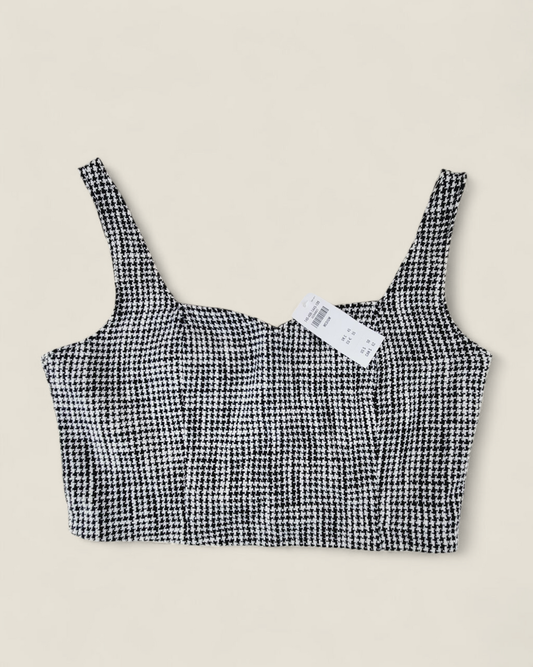 ABERCROMBIE & FITCH HOUNDSTOOTH CROP TOP LADIES MEDIUM PRE-LOVED
