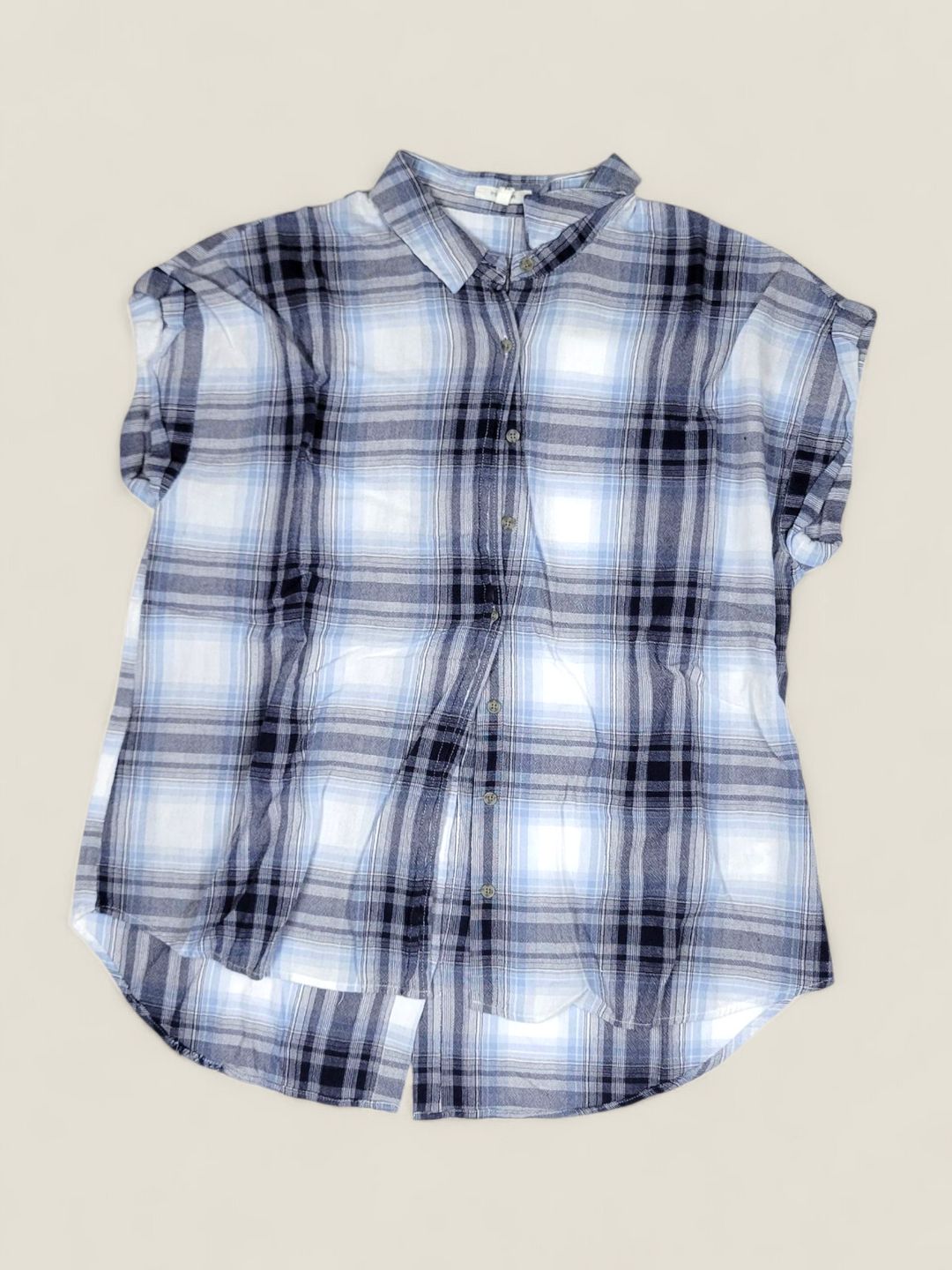MAURICES BLUE PLAID TOP LADIES XL PRE-LOVED