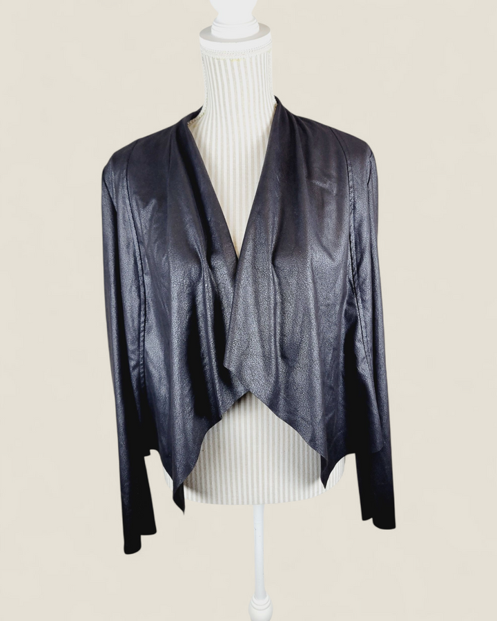 ARDENE FAUX SUEDE BLACK JACKET LADIES MEDIUM PRE-LOVED