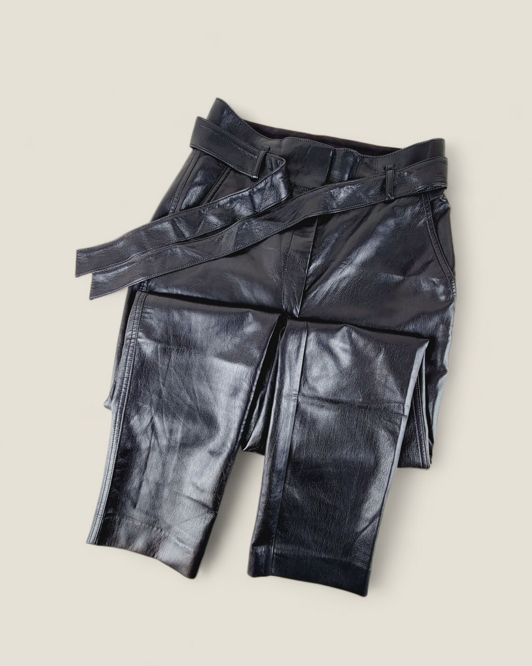 BABATON BLACK PLEATHER PANTS LADIES SIZE 6 PRE-LOVED