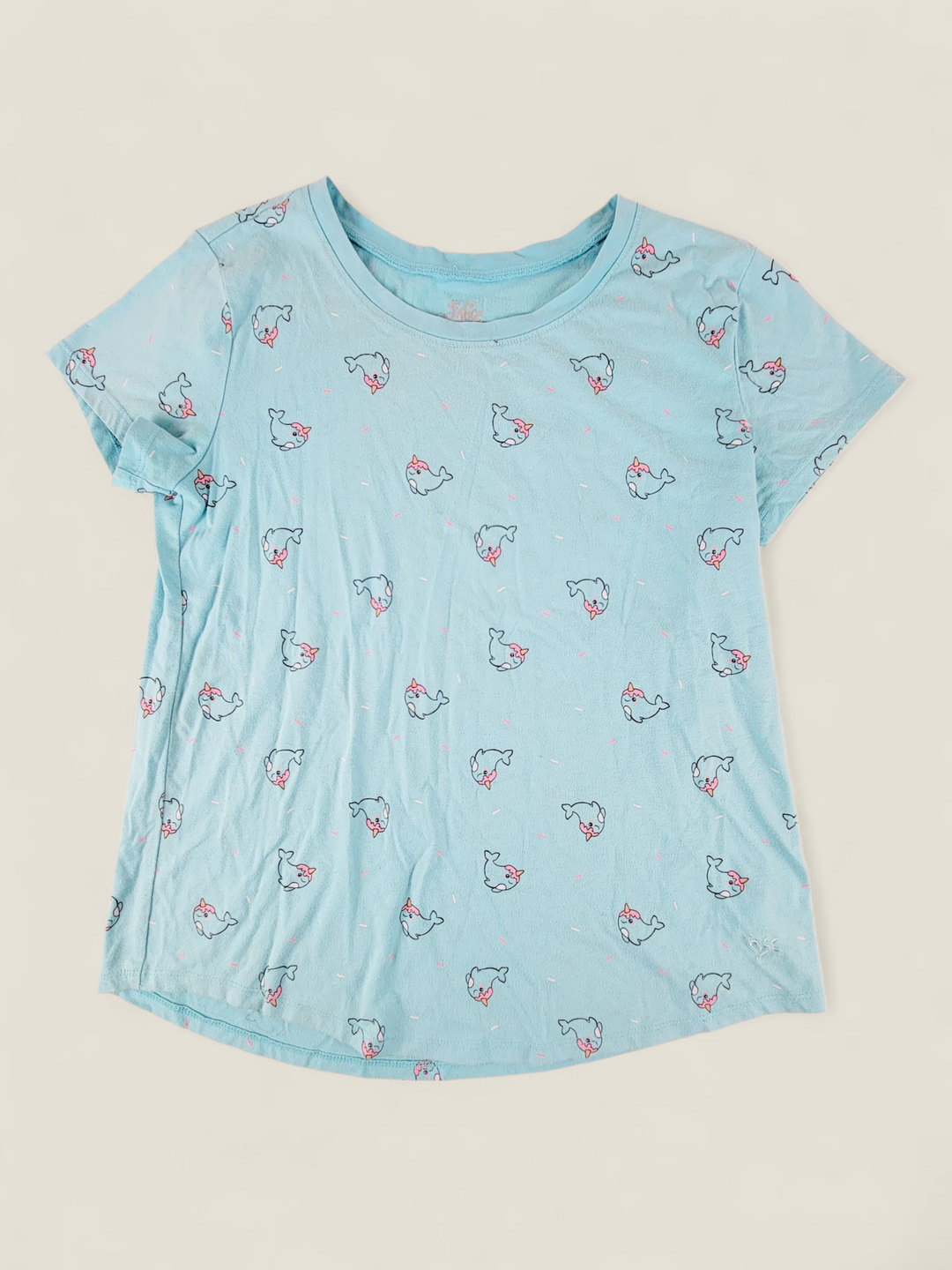 JUSTICE ICE CREAM NARWHAL TEE 14-16Y PRE-LOVED