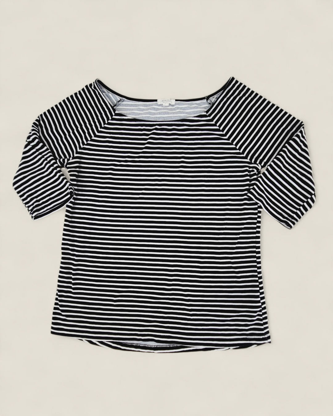 ARDENE BASIC STRIPED ELBOW SLEEVE TOP LADIES LARGE PRE-LOVED