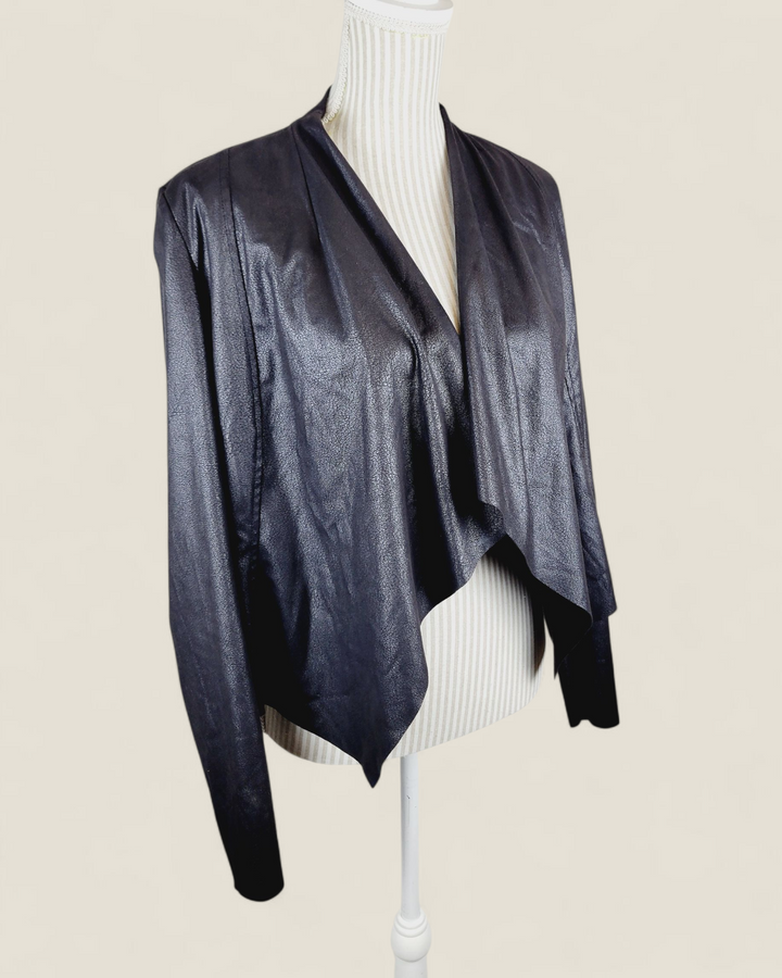 ARDENE FAUX SUEDE BLACK JACKET LADIES MEDIUM PRE-LOVED