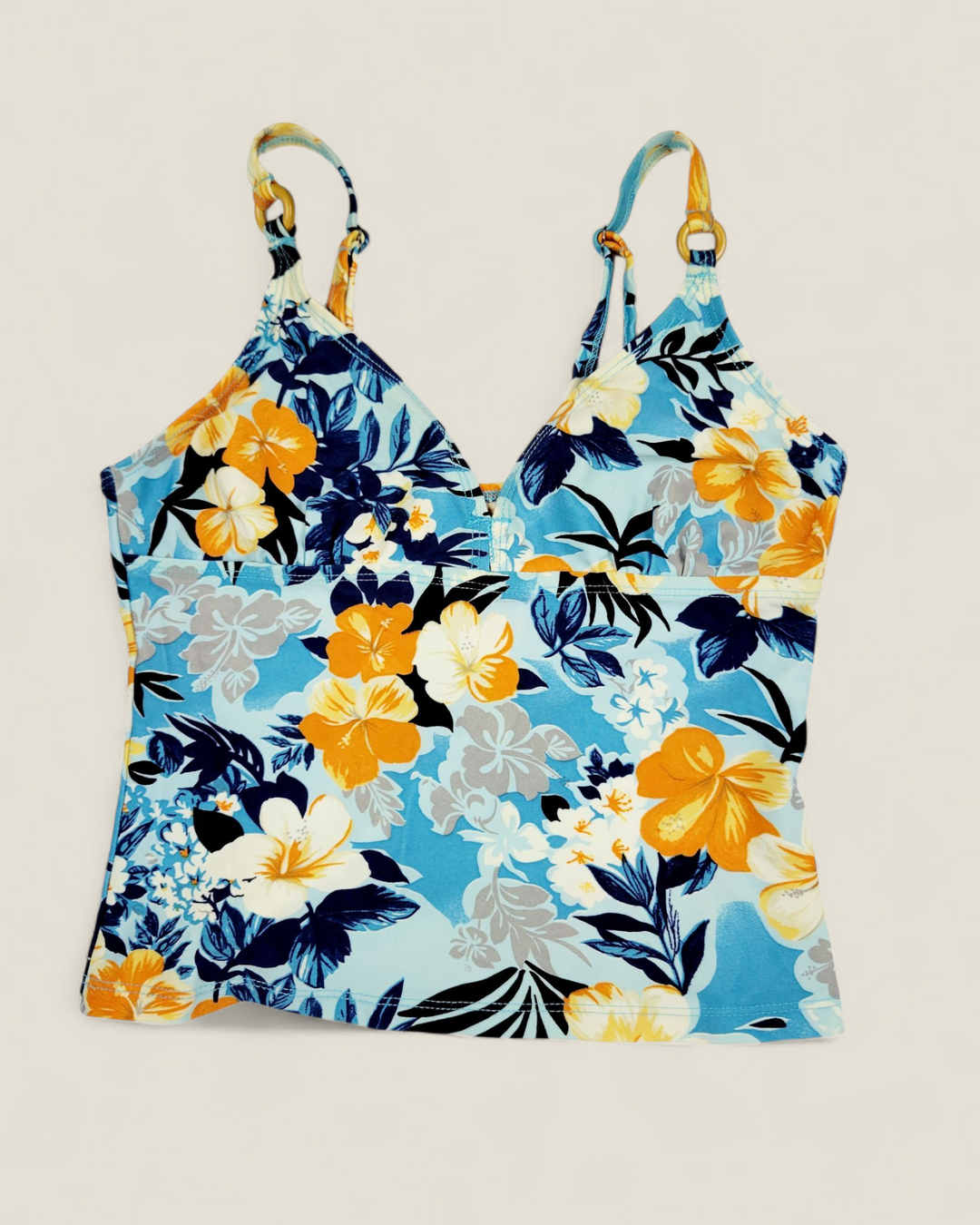 STELLA DEL MARE FLORAL SWIM TOP LADIES MEDIUM PRE-LOVED