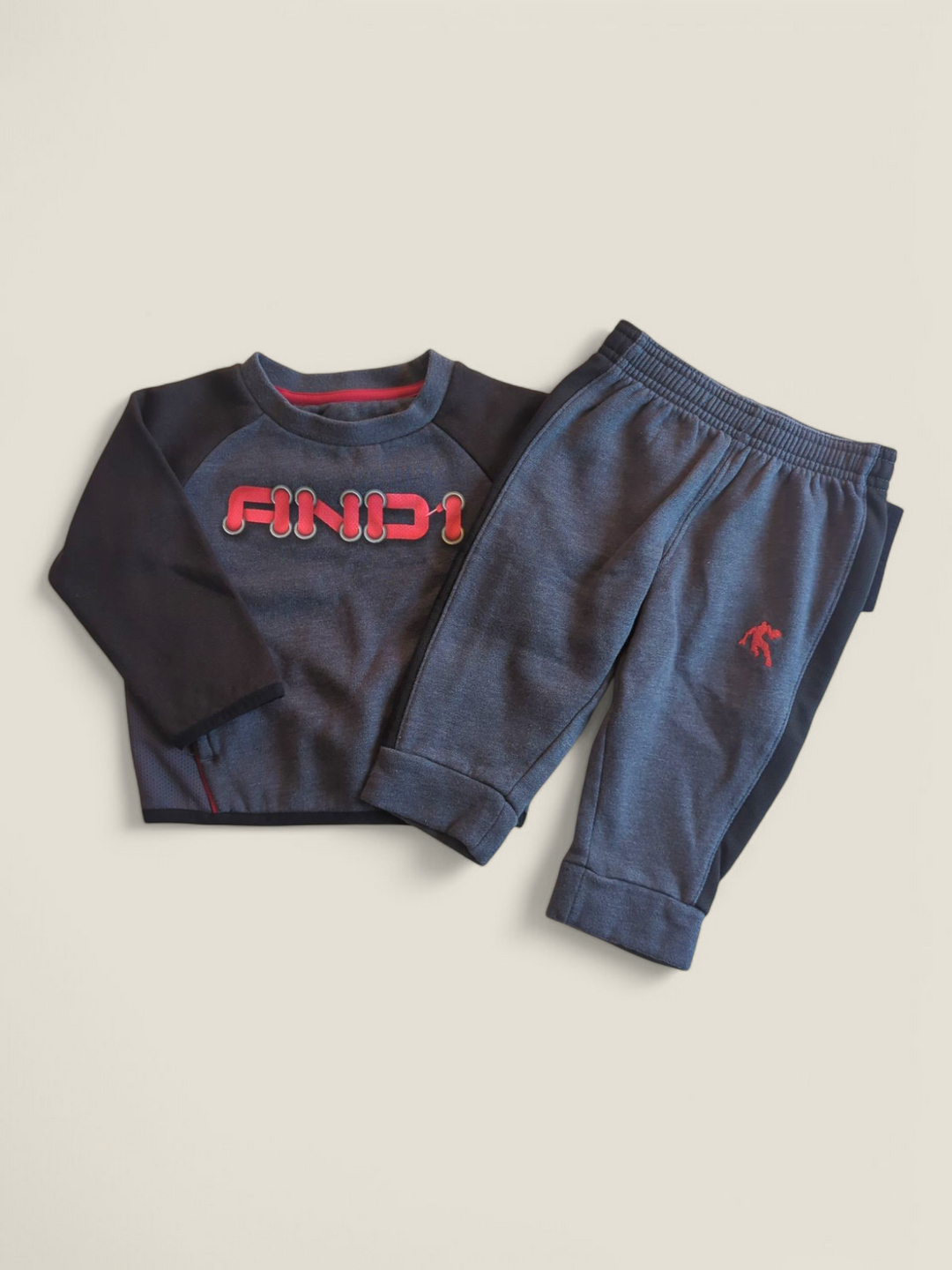 AND 1 TRACKSUIT GREY & RED 12M PRE-LOVED