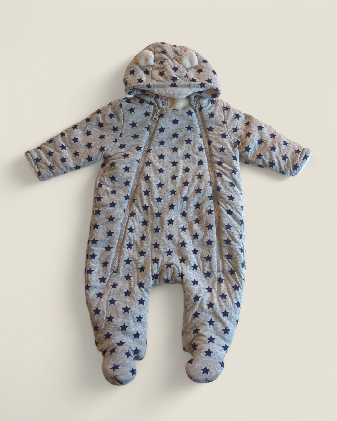 GAP GREY & BLACK STAR SPRING/FALL OUTERWEAR 3-6M PRE-LOVED