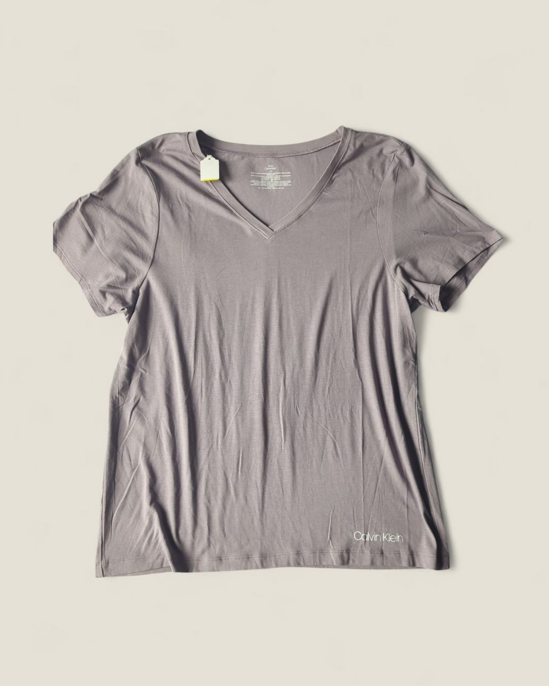 CALVIN KLEIN MAUVE T SHIRT LADIES LARGE PRE-LOVED