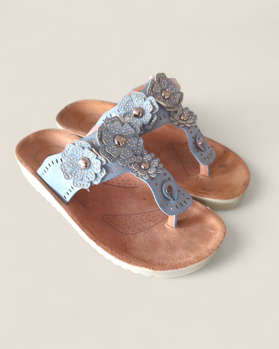 FLEXUS ITALIAN COMFORT LIGHT BLUE SANDALS LADIES SIZE 39 PRE-LOVED