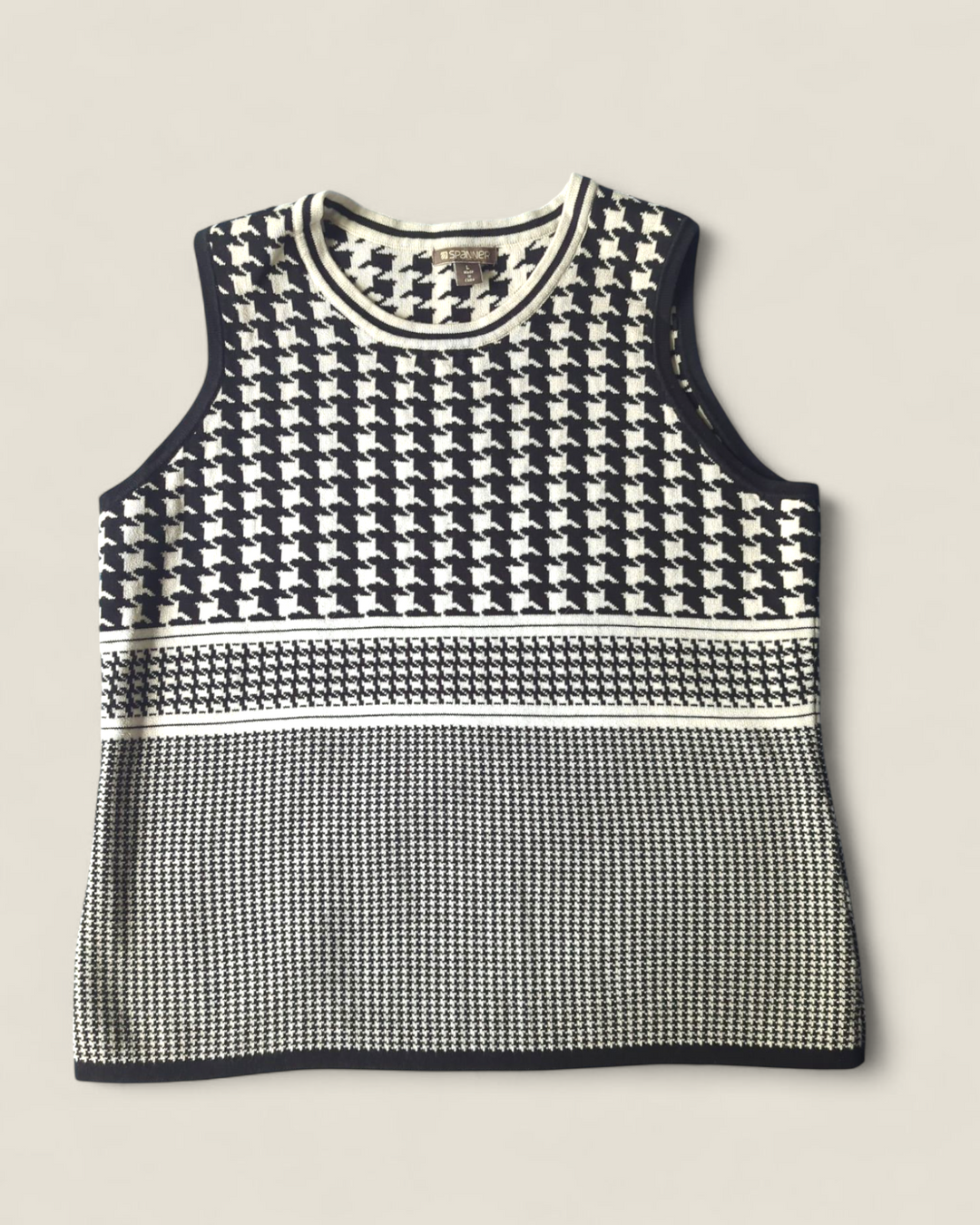 SPANNER HOUNDSTOOTH SWEATER VEST LADIES LARGE PRE-LOVED
