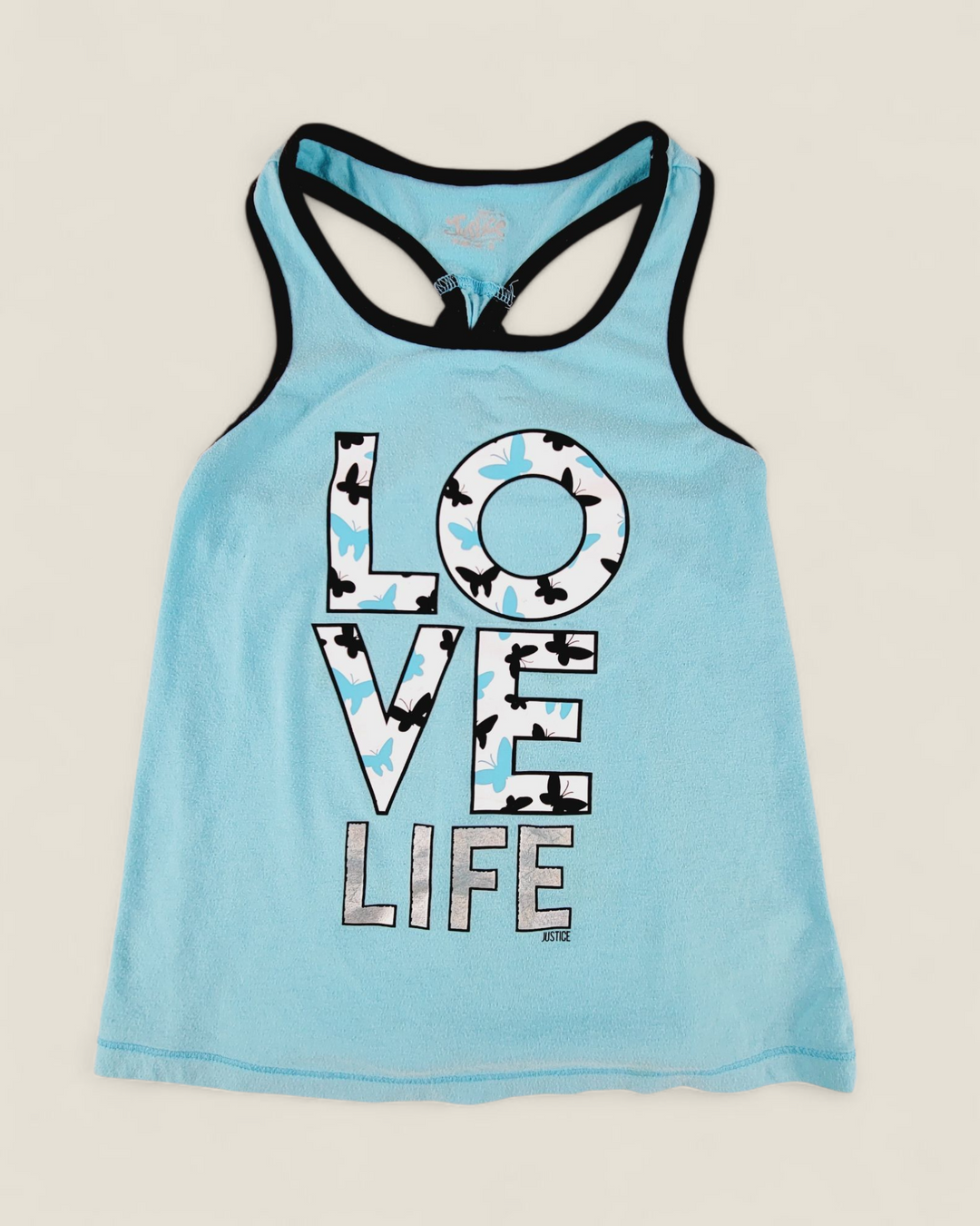 JUSTICE LOVE LIFE TANK TOP GIRLS 8Y PRE-LOVED