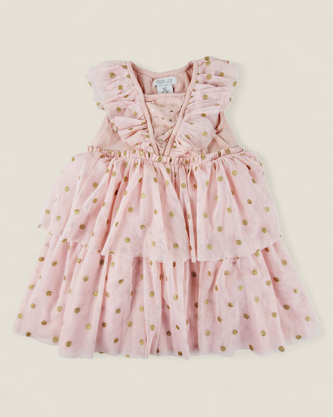 RACHEAL ZOE PINK POLKADOT DRESS 4Y PRE-LOVED