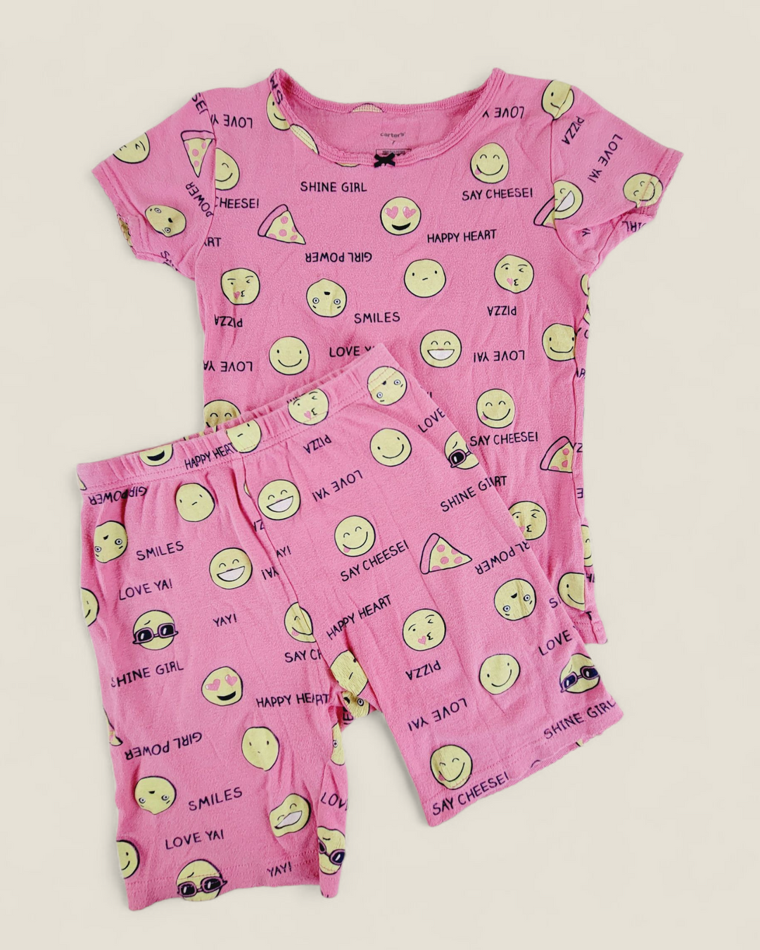 CARTERS EMOJI PYJAMAS 7Y PRE-LOVED