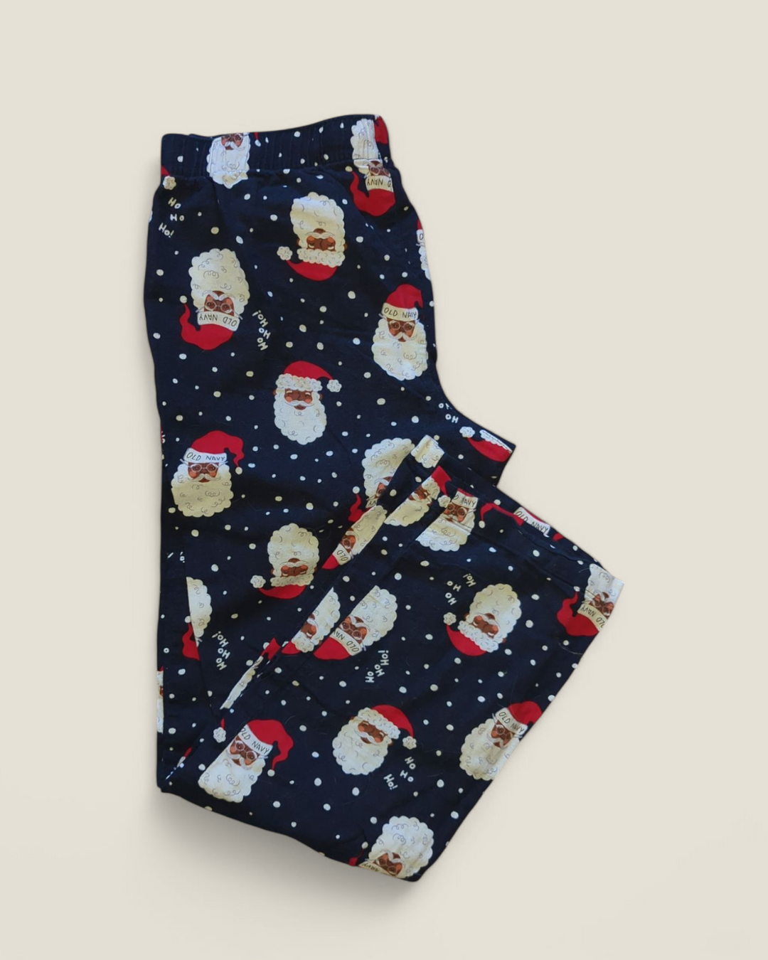 OLD NAVY SANTA PYJAMA BOTTOMS ADULT MEDIUM PRE-LOVED