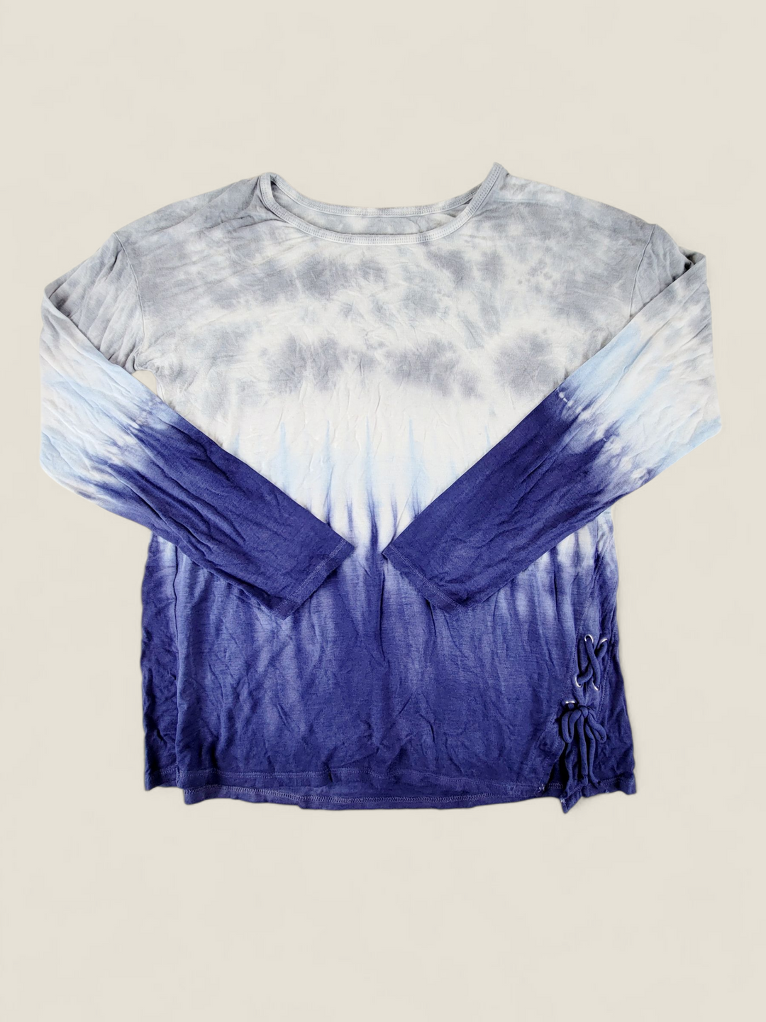 JUSTICE BLUE TYE DYE LONG SLEEVE TOP 14-16Y PRE-LOVED