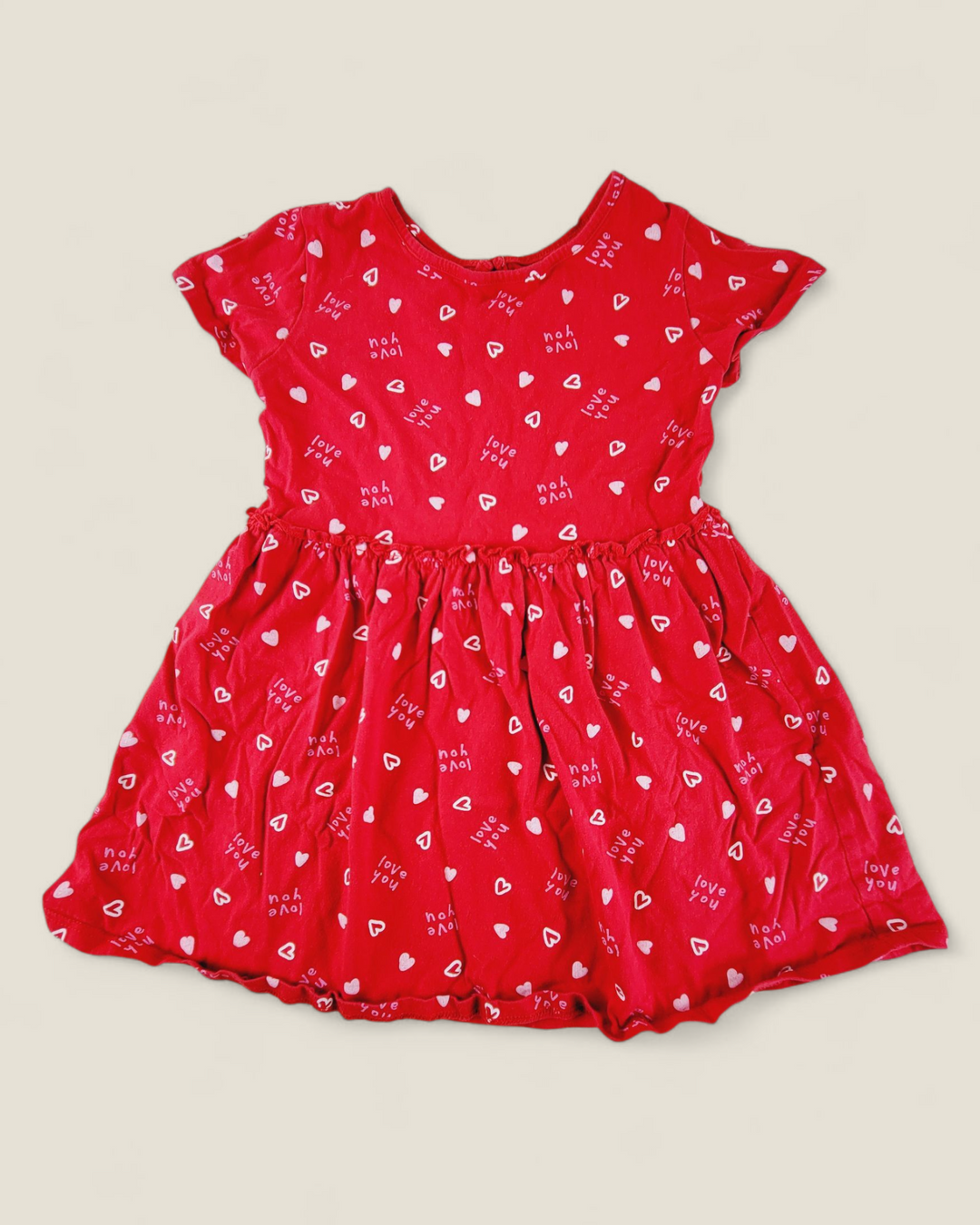 GEORGE RED LOVE YOU DRESS 3T PRE-LOVED
